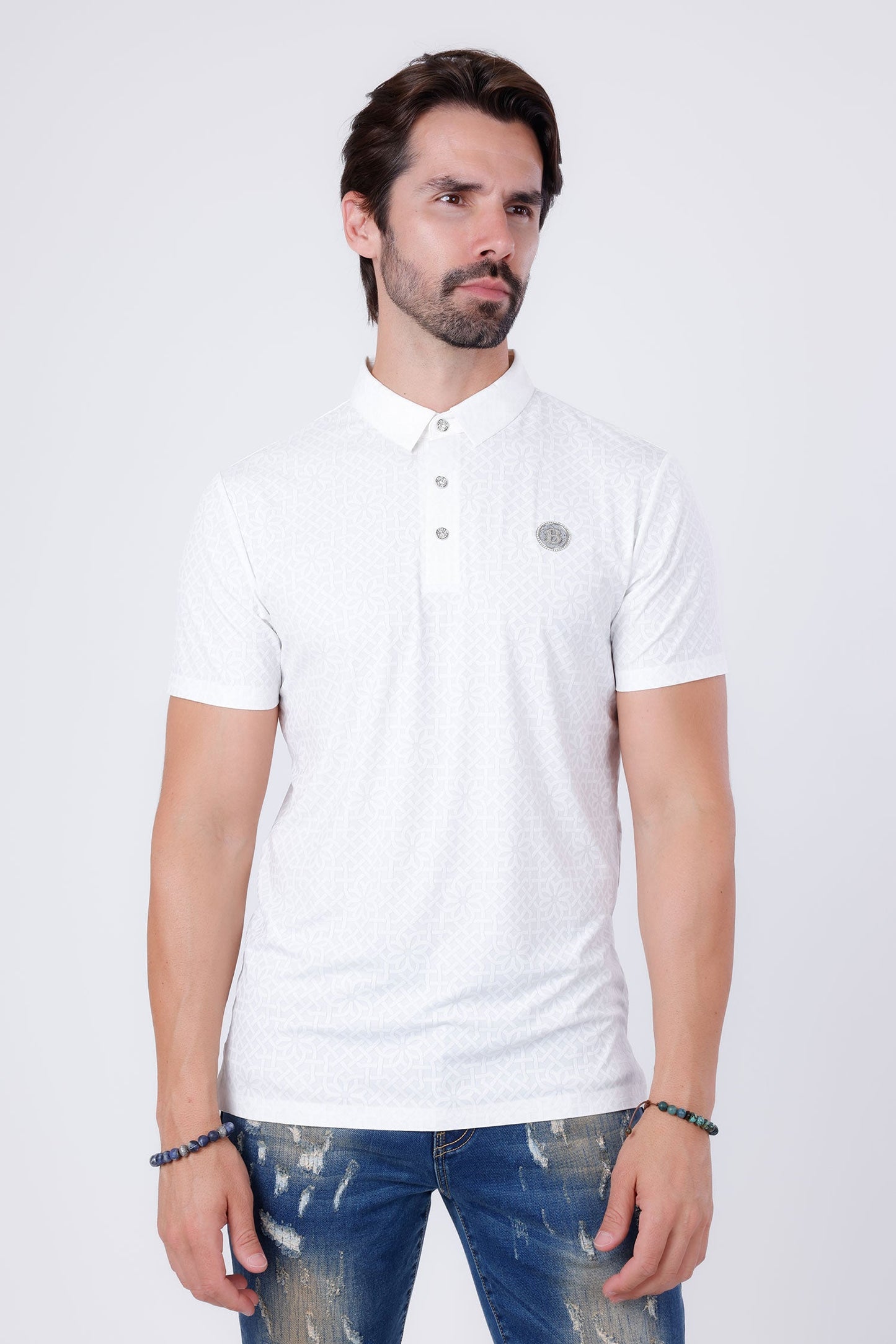 Medina Geometric Polo Shirt