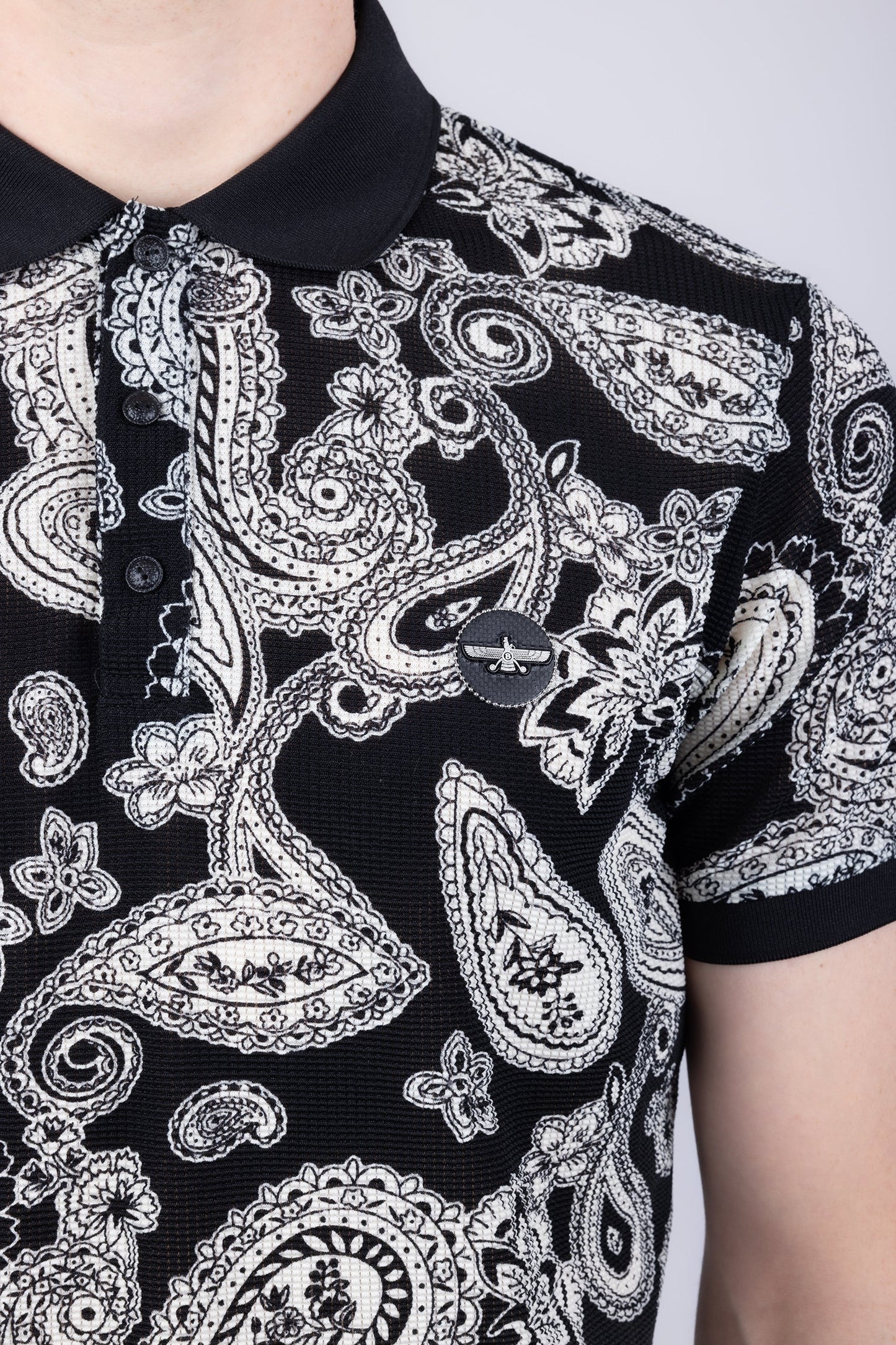 Paris Paisley Pattern Polo Shirt