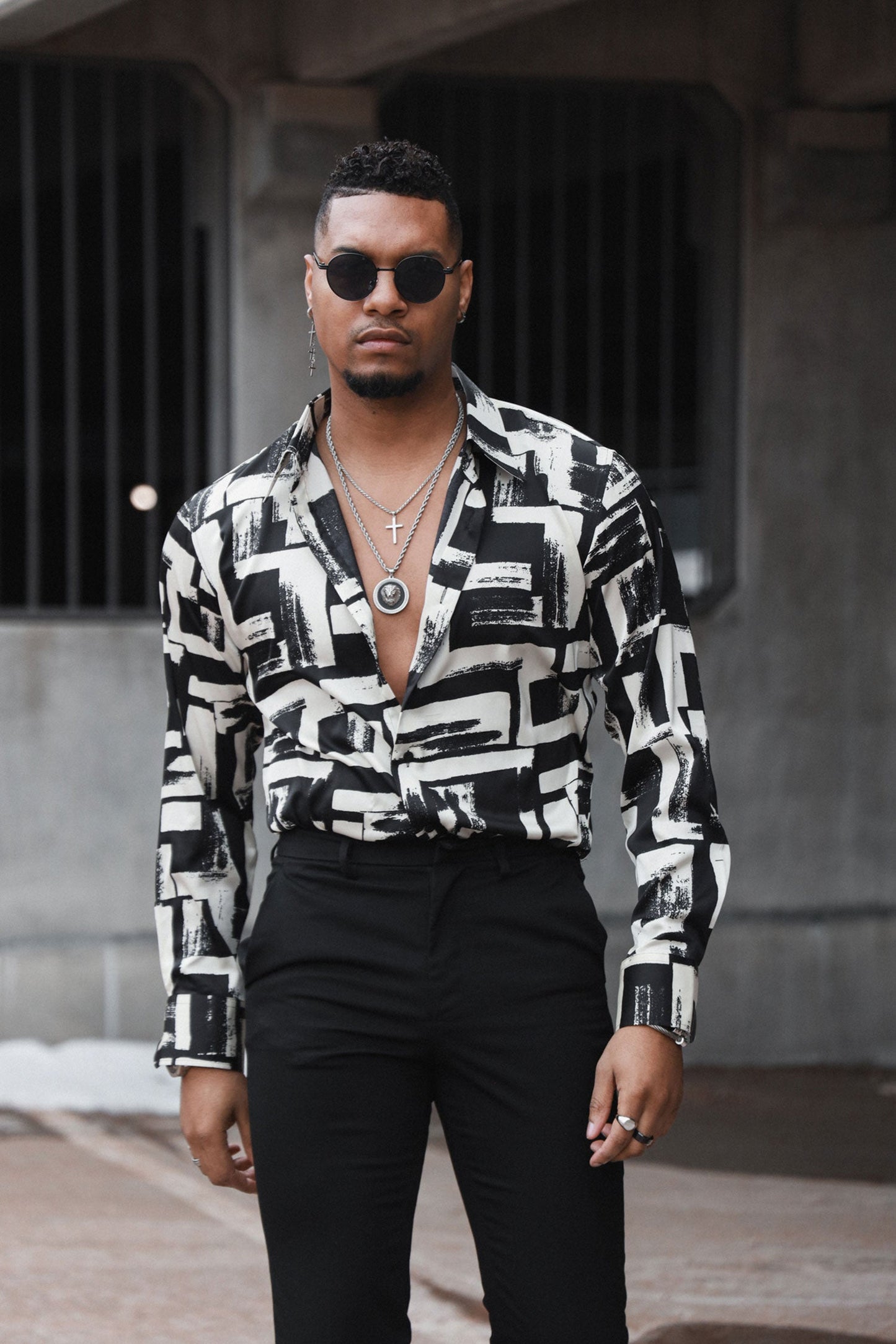 Prague Geometric Long Sleeve Shirt