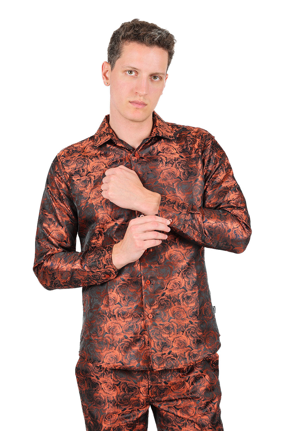 TWO TONE FLORAL Long Sleeve Shirt