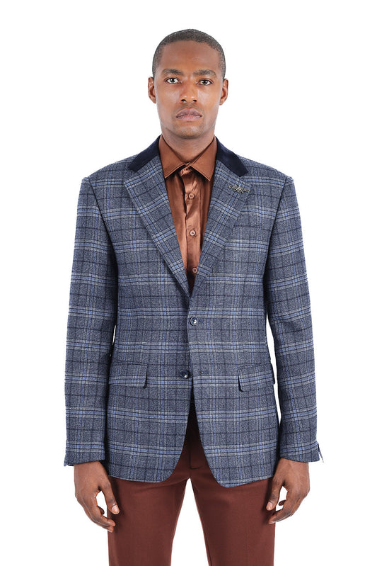 Quilted Plaid Blazer
