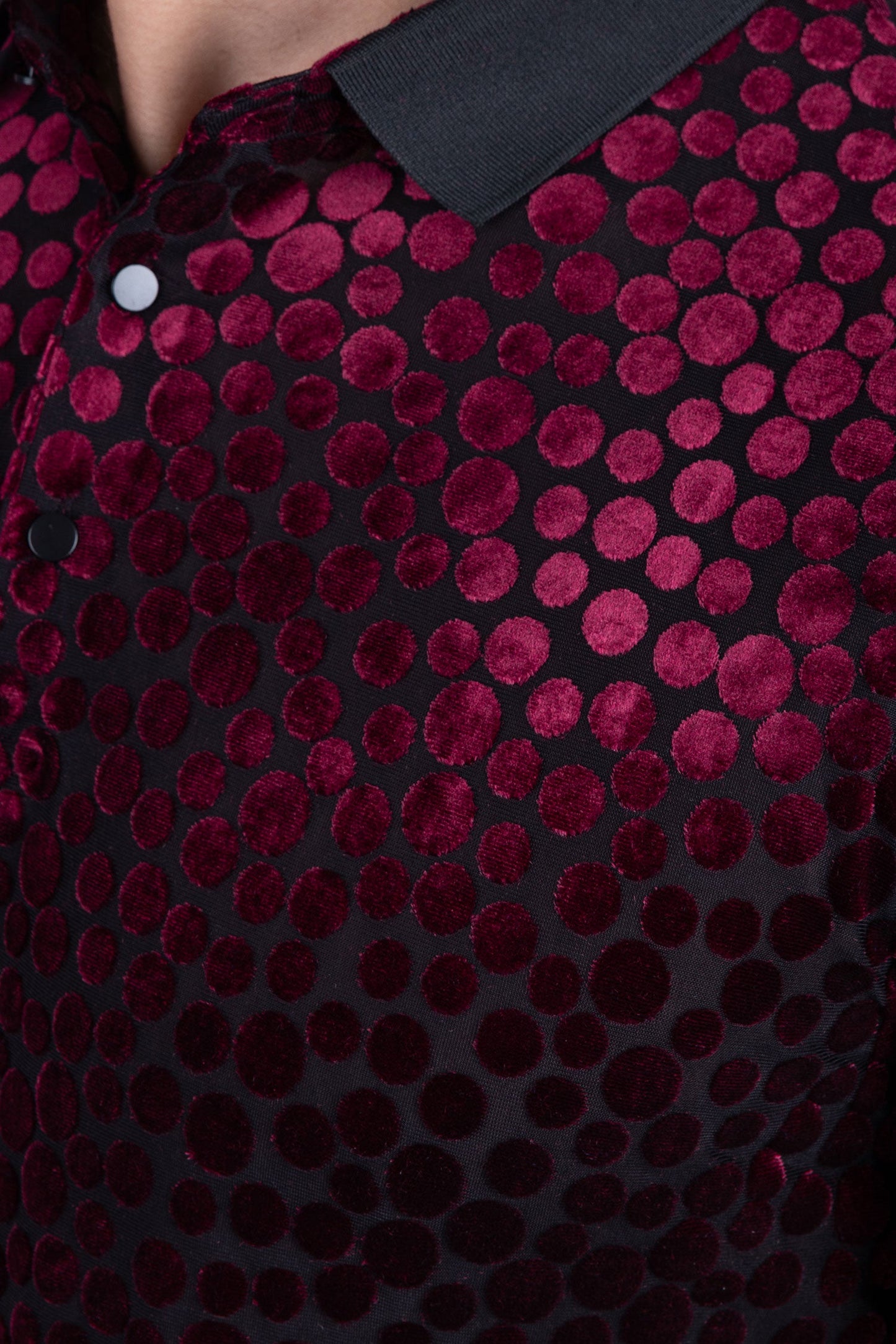 Polka Velvet Polo Shirt