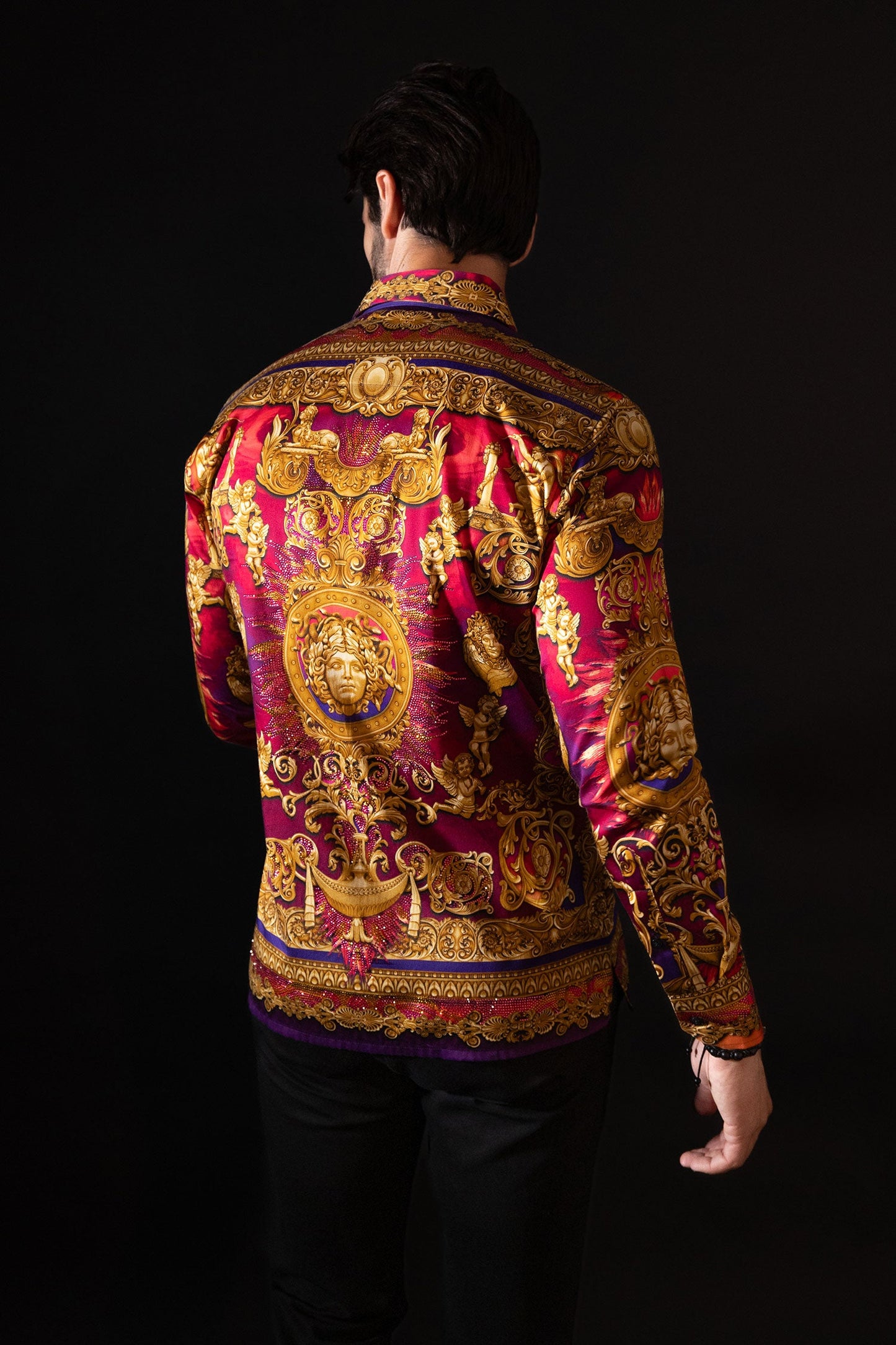 Leaning Mode Rhinestone Long Sleeve Shirt