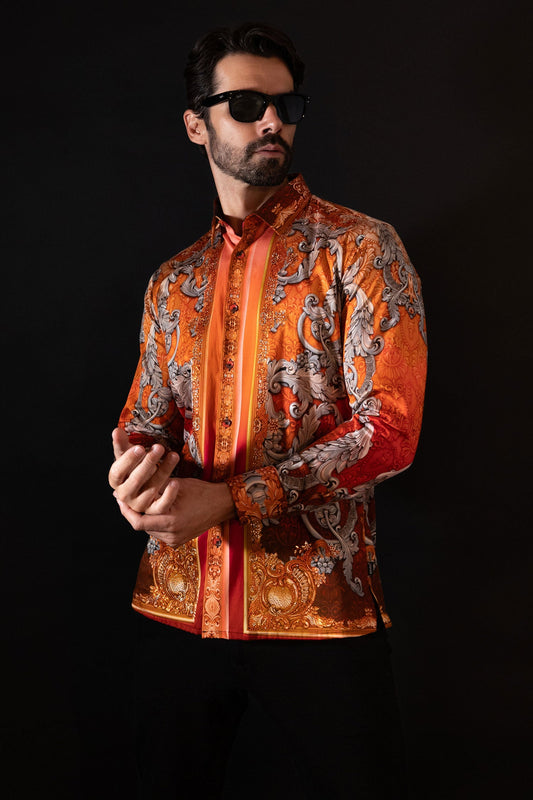 Floral Exquisite Rhinestone Long Sleeve Shirt