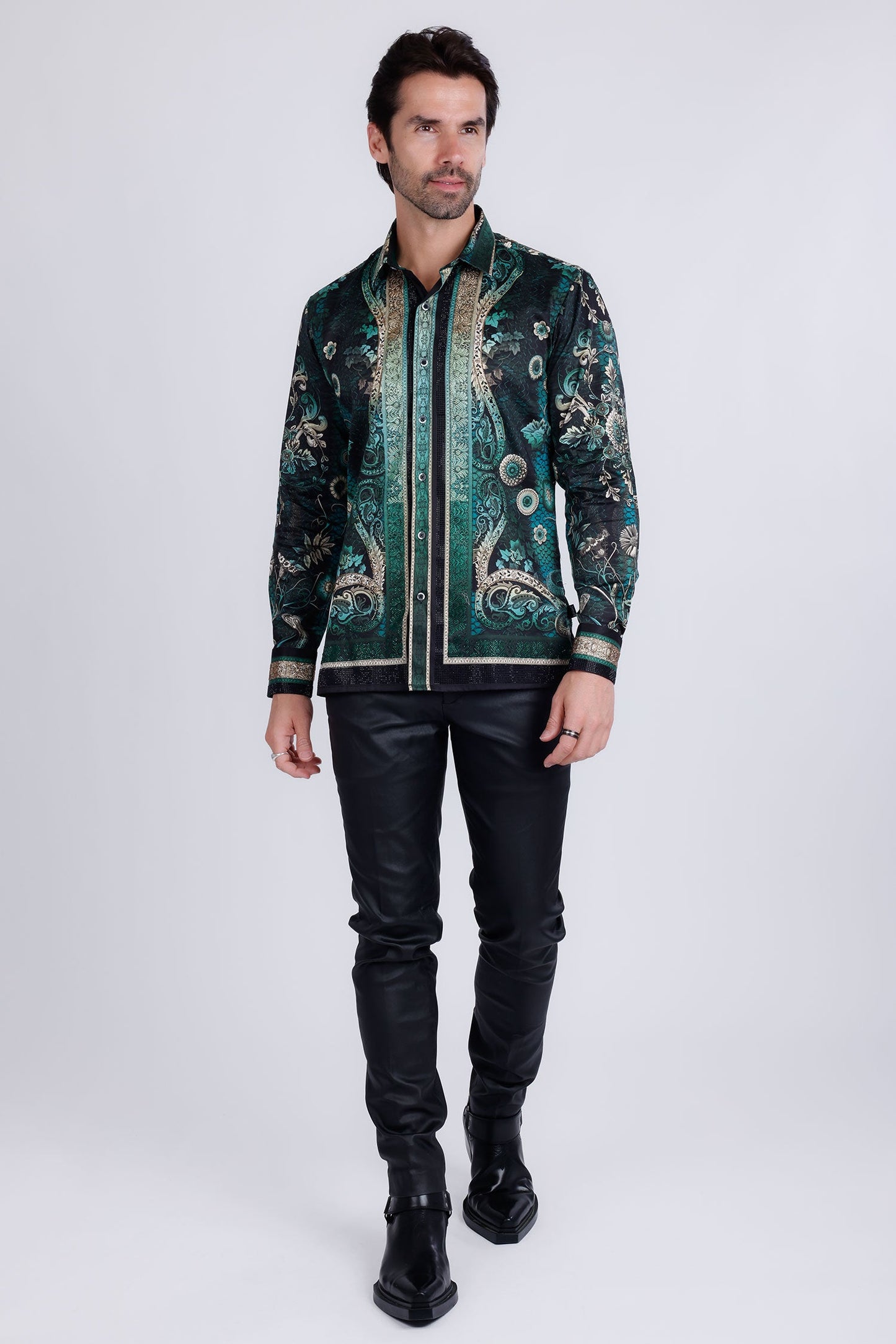 Lively Fancy Rhinestone Long Sleeve Shirt