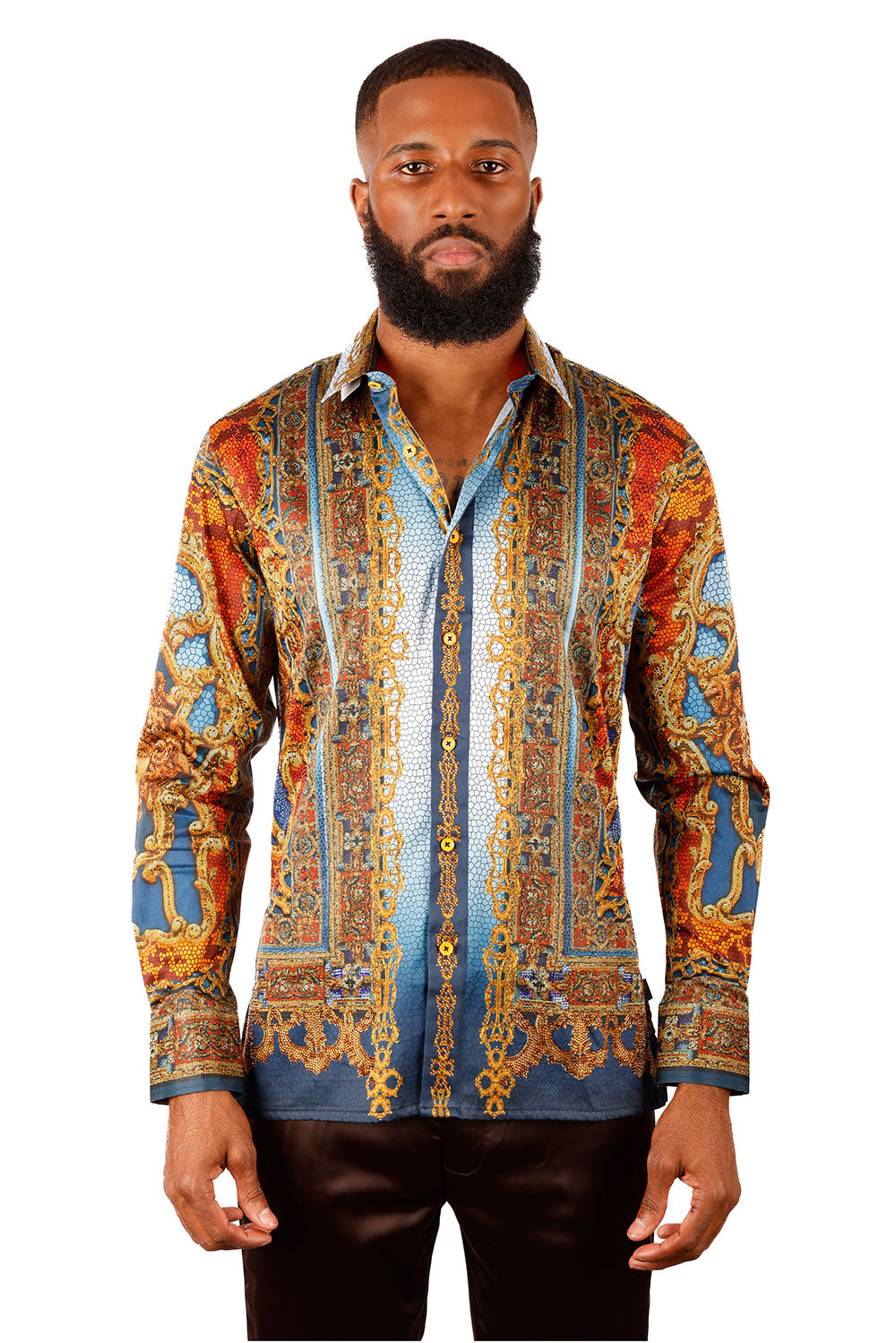 Virago Stone Rhinestone Long Sleeve Shirt