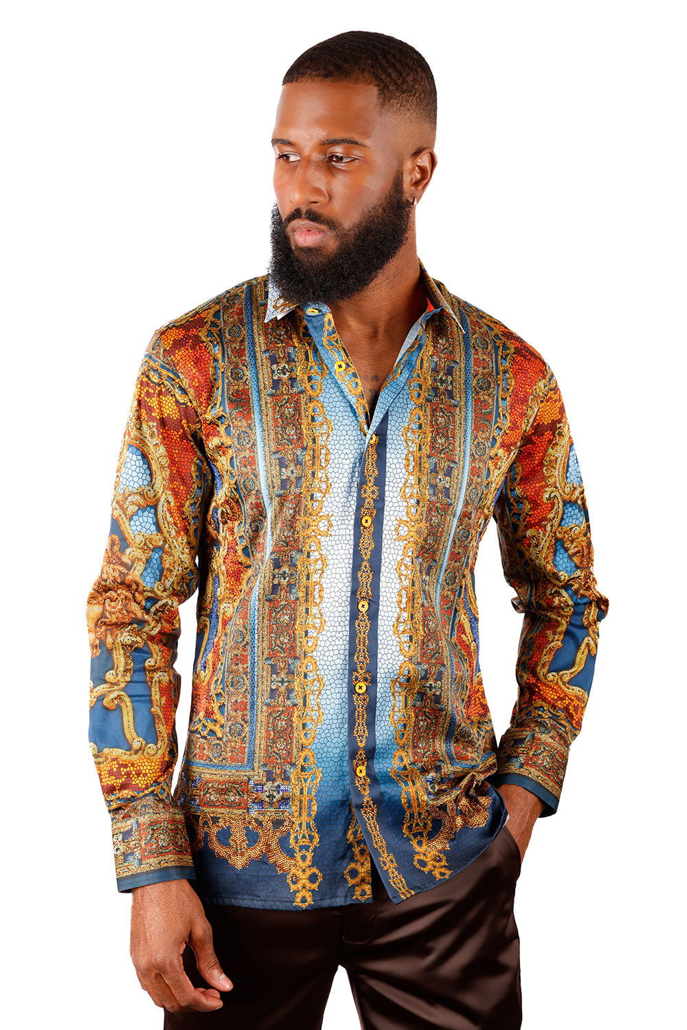 Virago Stone Rhinestone Long Sleeve Shirt