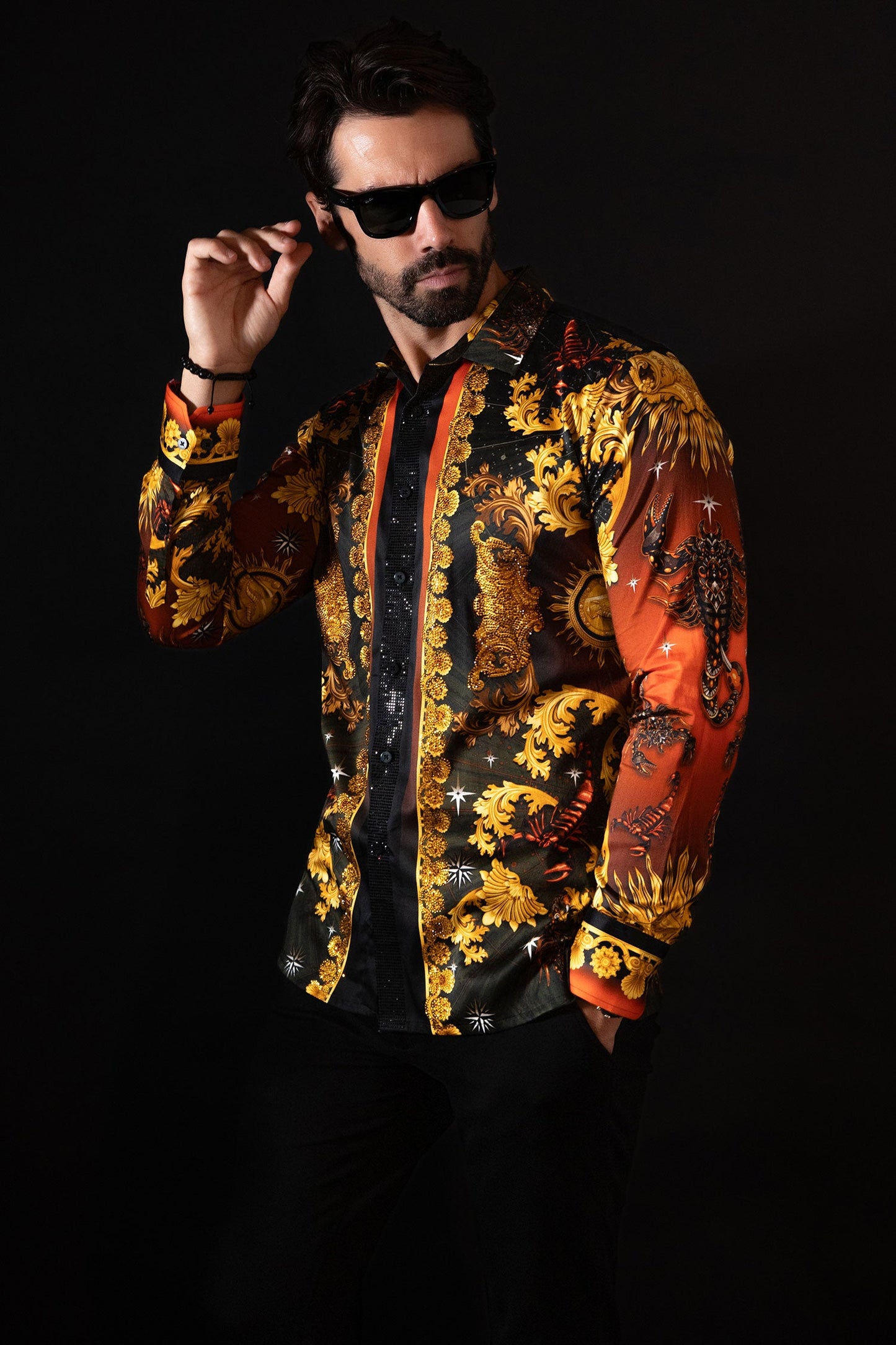 Cogent Approach Rhinestone Long Sleeve Shirt