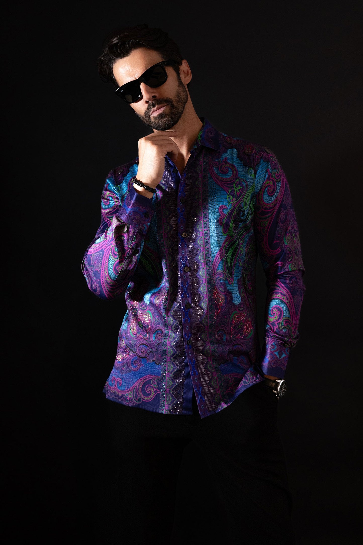 Trig Trend Rhinestone Long Sleeve Shirt