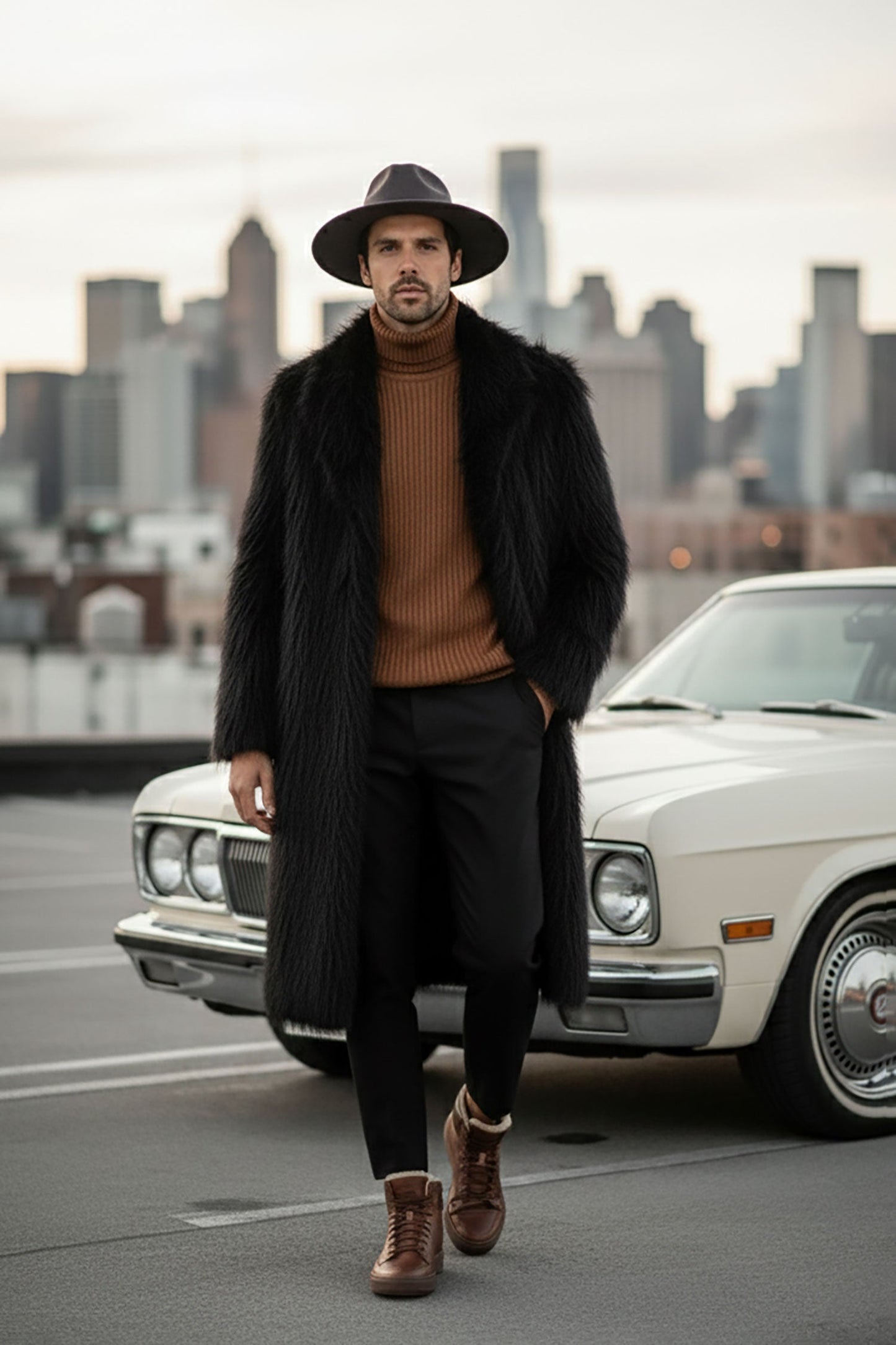 Kolkata Fur Long Coat