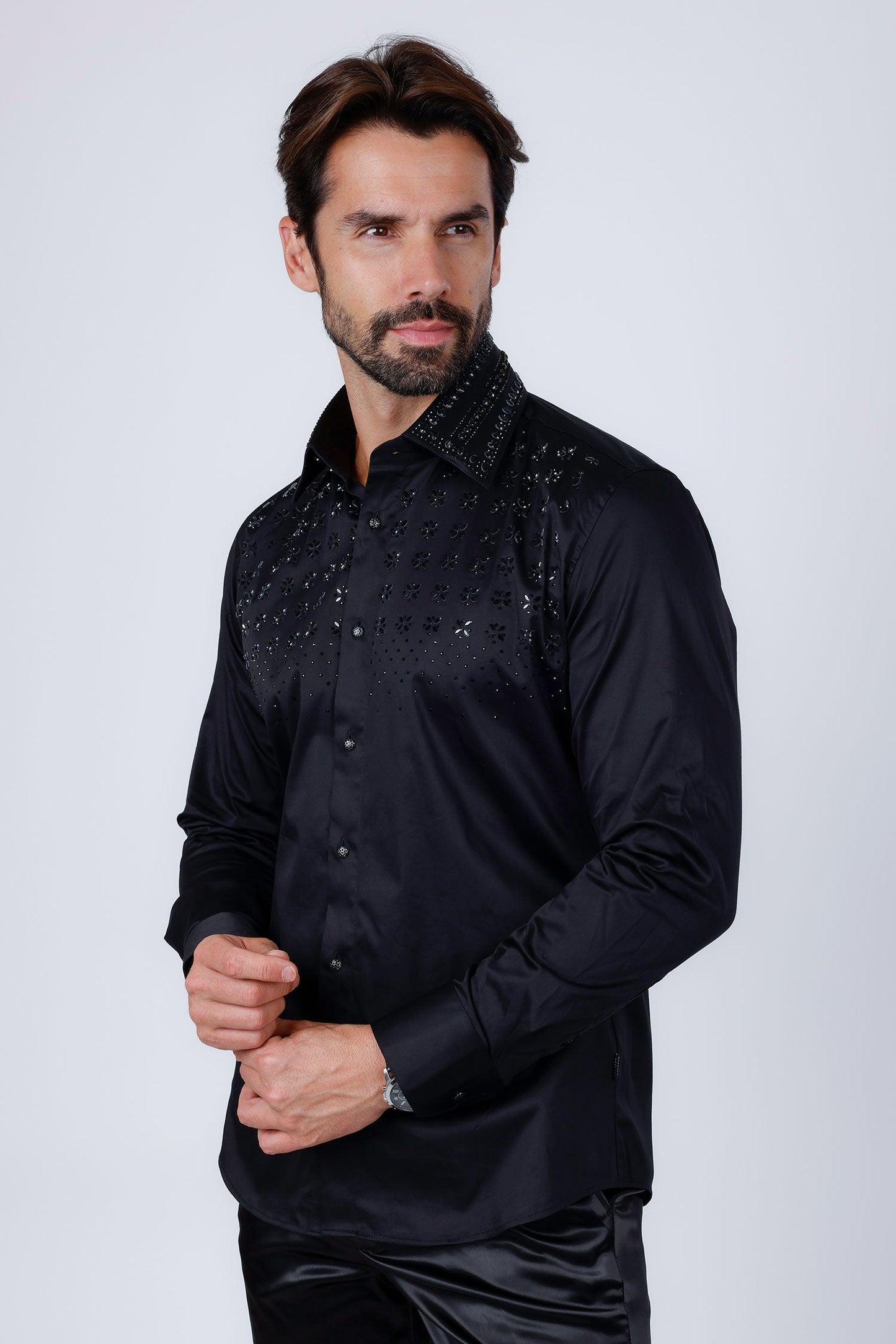 Velcia Rhinestone Long Sleeve Shirt