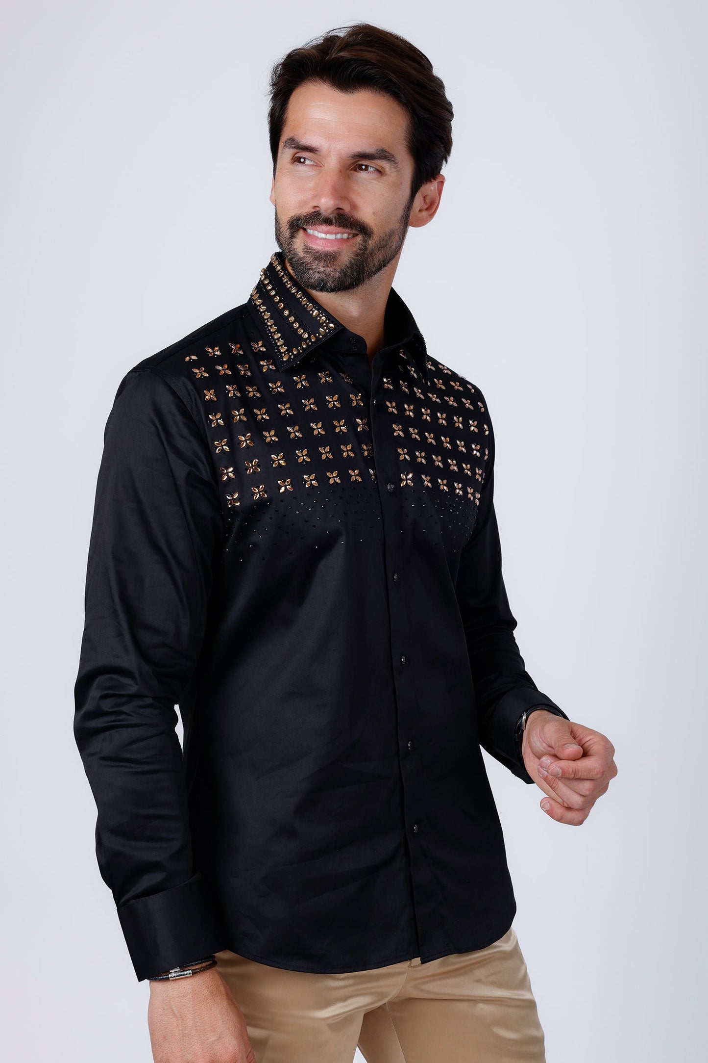 Velcia Rhinestone Long Sleeve Shirt