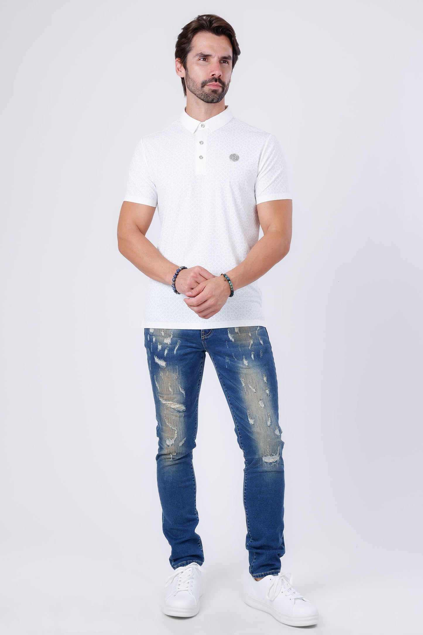 Medina Geometric Polo Shirt