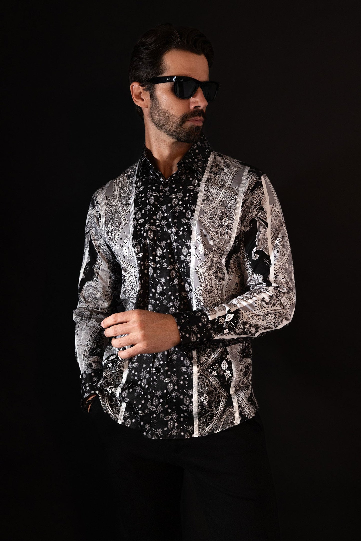 Blushwrap Rhinestone Long Sleeve Shirt