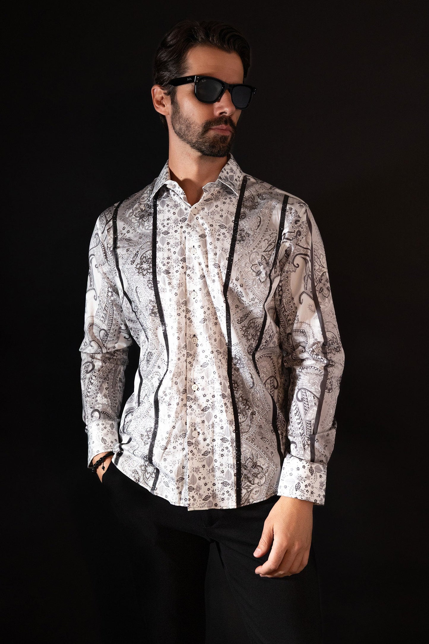 Blushwrap Rhinestone Long Sleeve Shirt