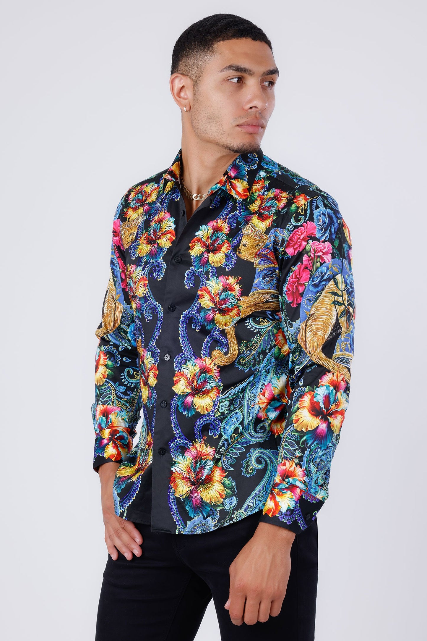 Flickerfad Rhinestone Long Sleeve Shirt