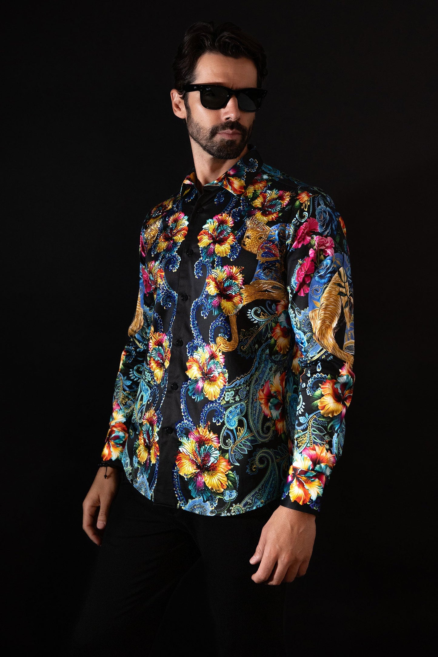 Flickerfad Rhinestone Long Sleeve Shirt