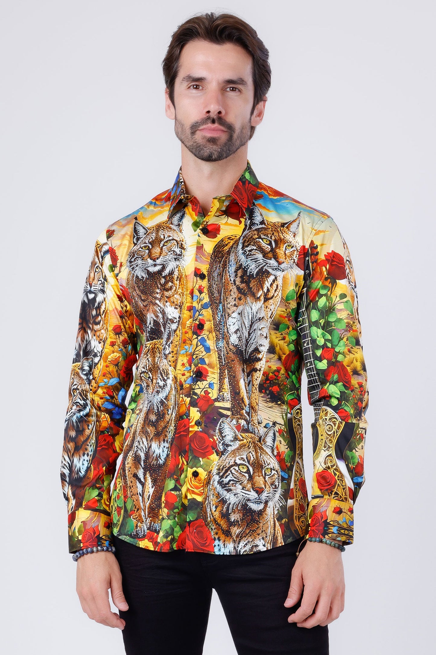 Glanceveil Rhinestone Long Sleeve Shirt