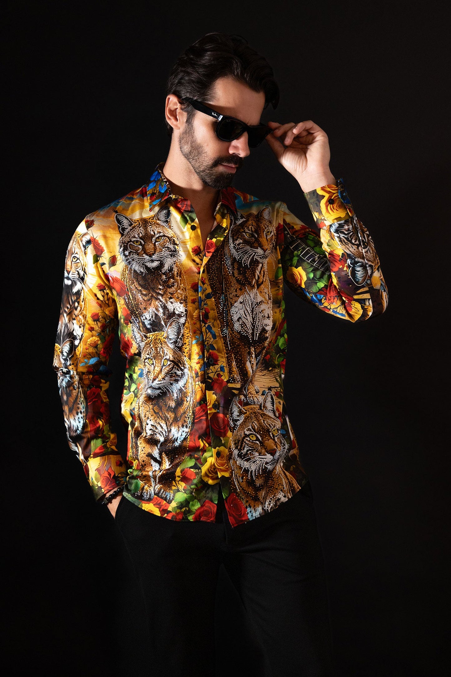 Glanceveil Rhinestone Long Sleeve Shirt