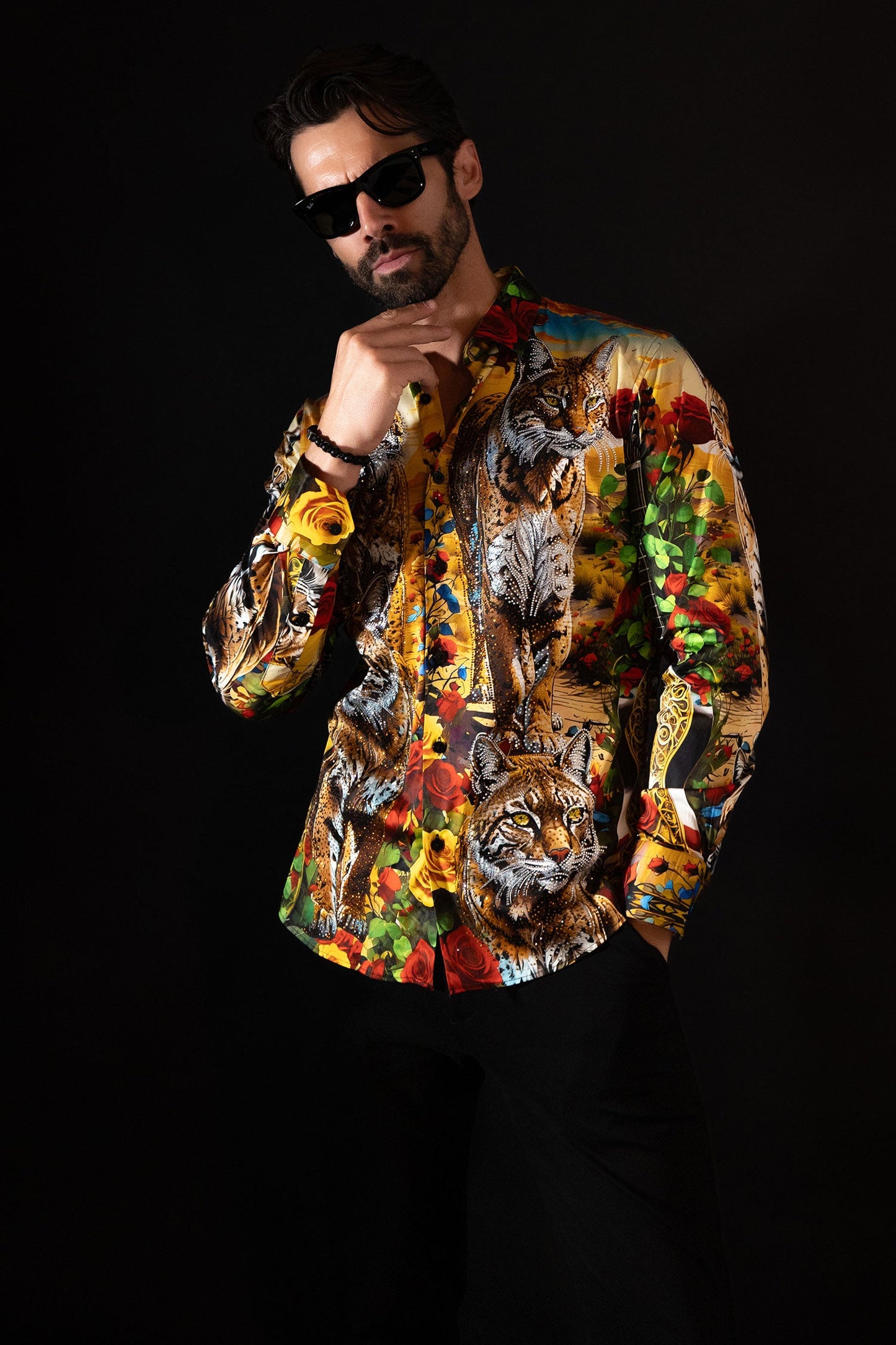 Glanceveil Rhinestone Long Sleeve Shirt