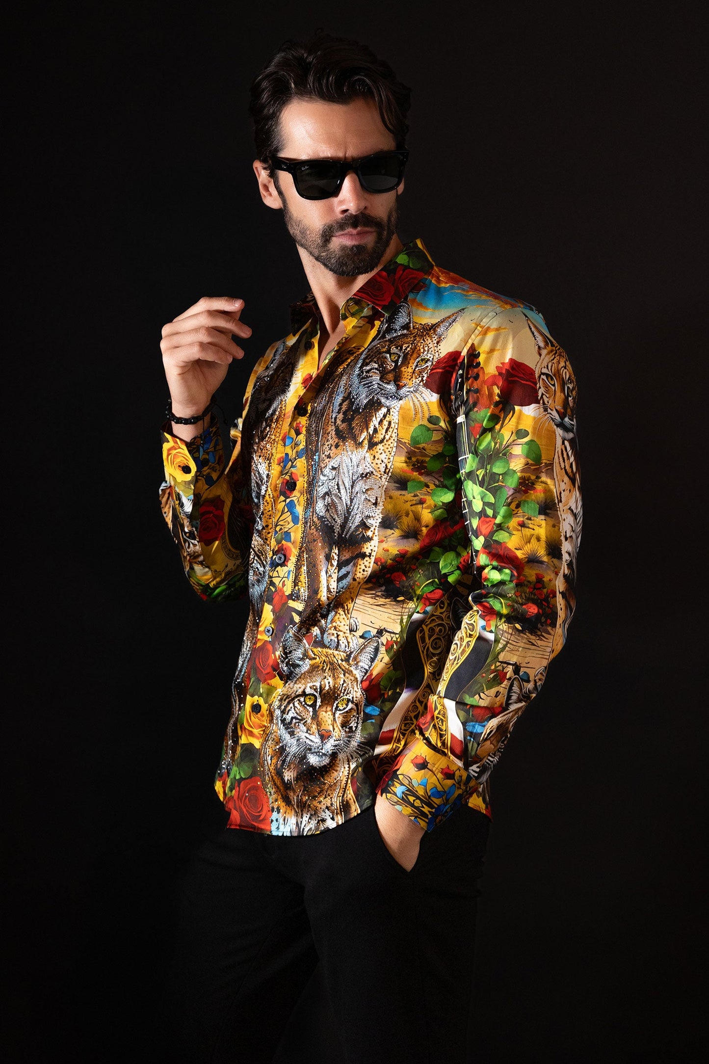 Glanceveil Rhinestone Long Sleeve Shirt