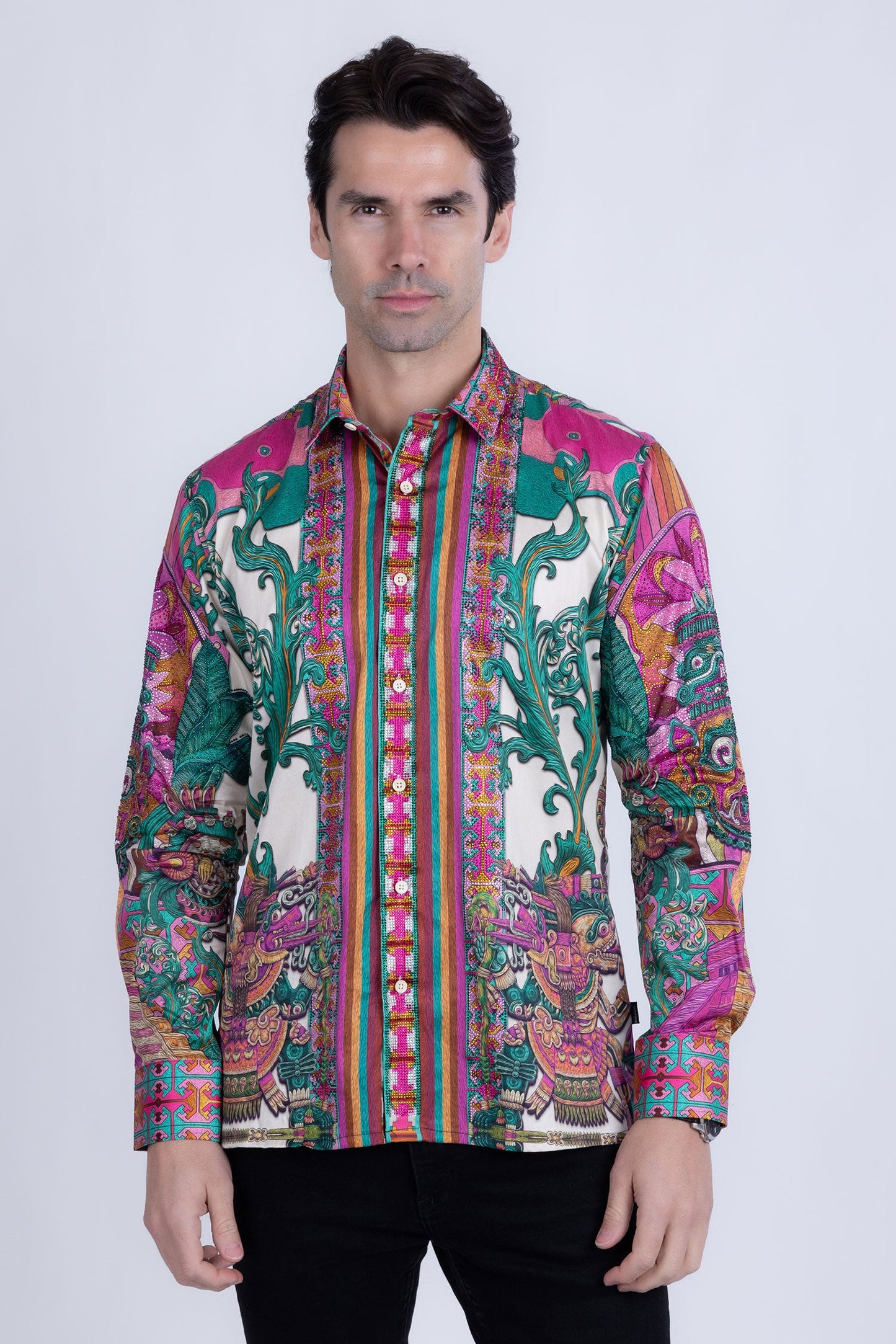 Flickerkilt Rhinestone Long Sleeve Shirt