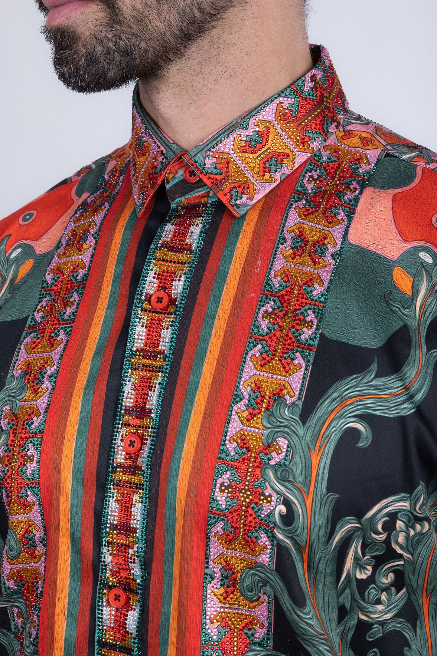 Flickerkilt Rhinestone Long Sleeve Shirt