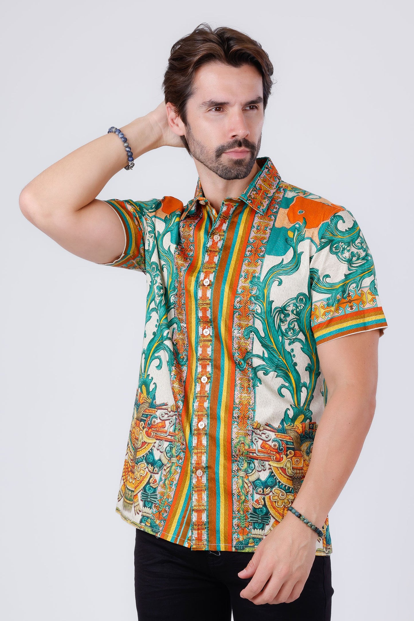 Flickerkilt Rhinestone Short Sleeve Shirt