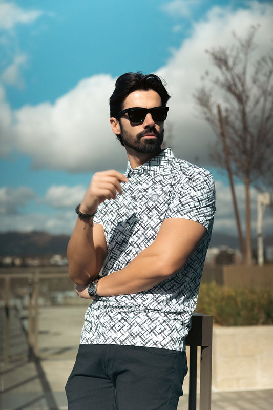 Unter Geometric Polo Shirt