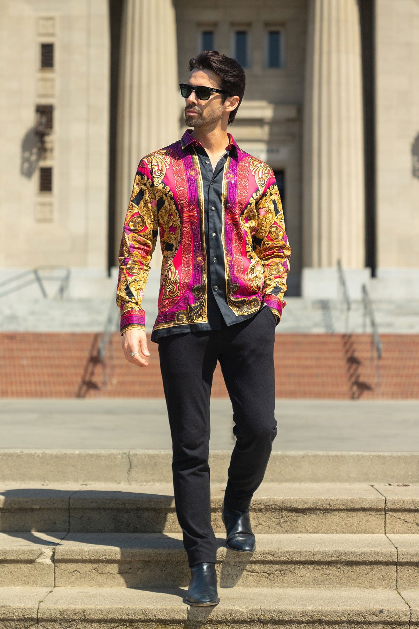 Flamboyant Trend Rhinestone Long Sleeve Shirt