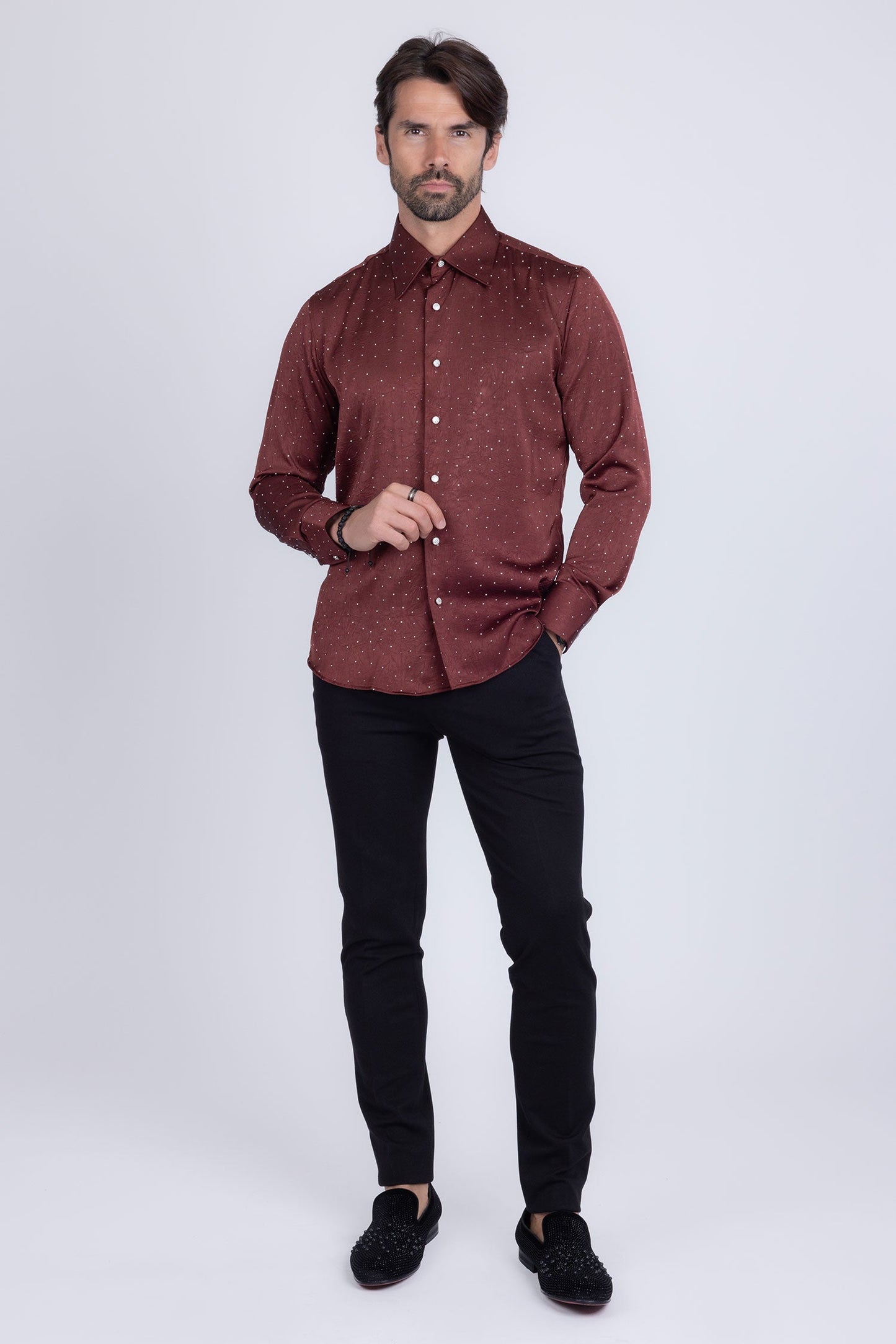 Cana Rhinestones Long Sleeve Shirt