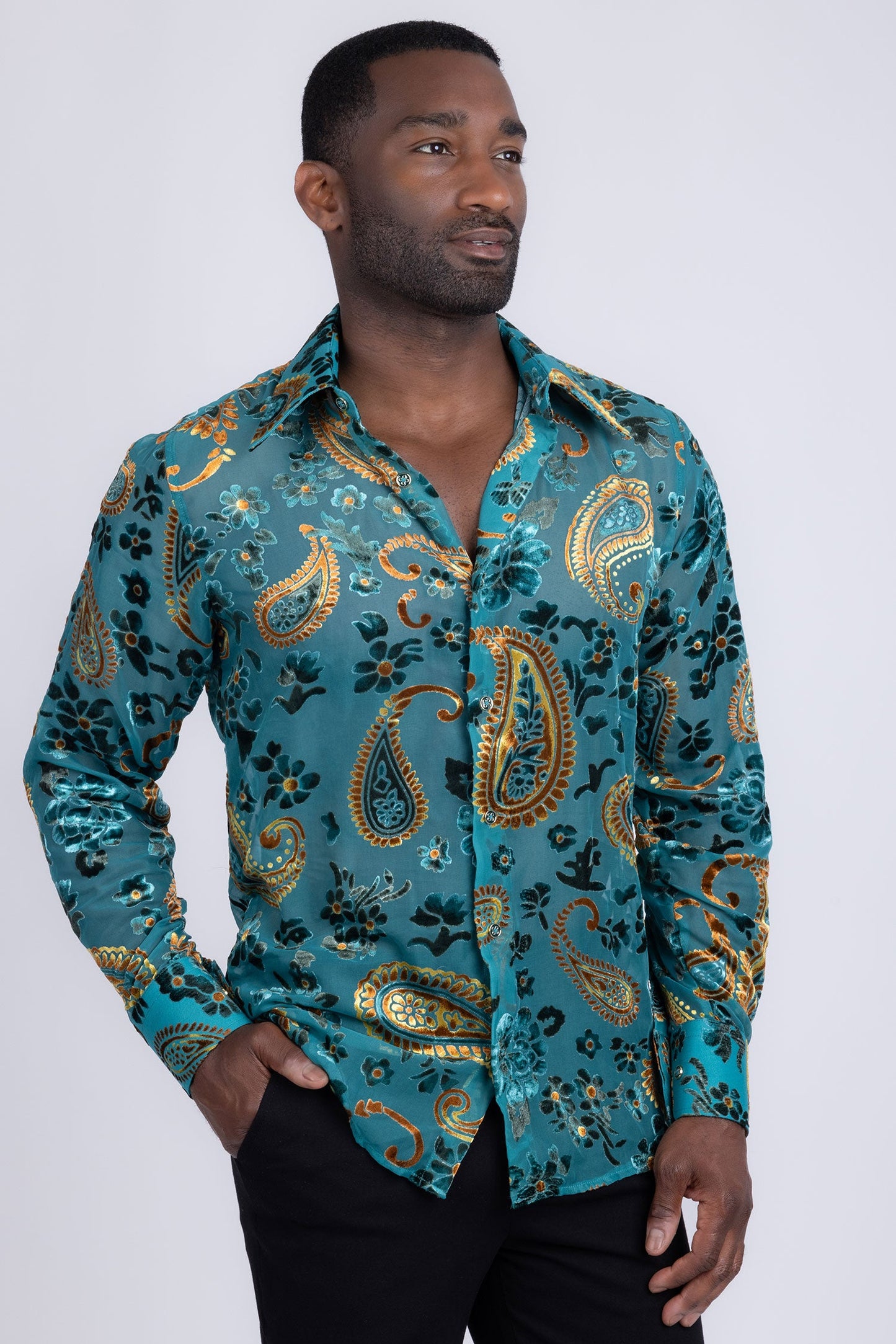 Bund Paisley Long Sleeve Shirt
