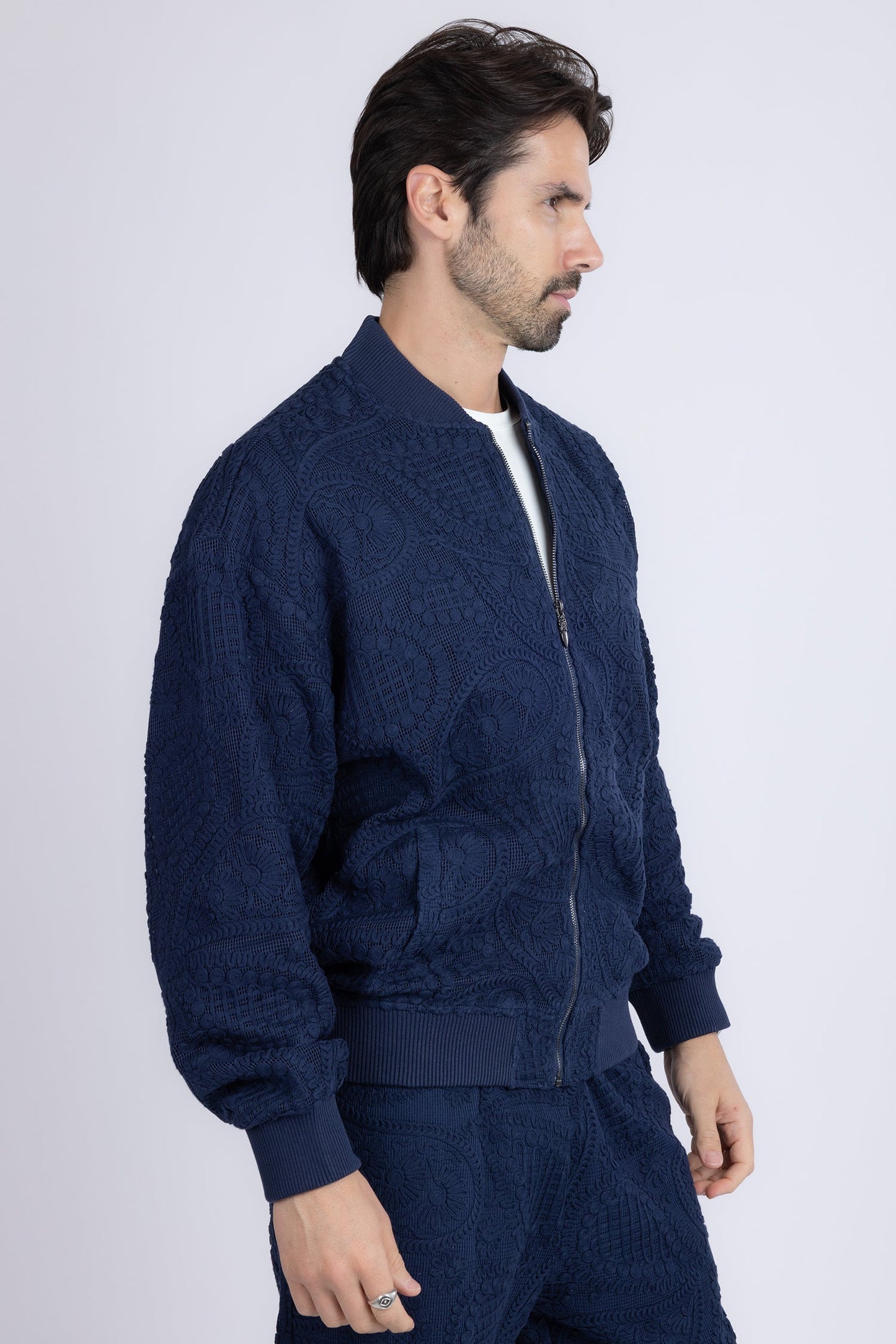 Pune Crochet Bomber Jacket