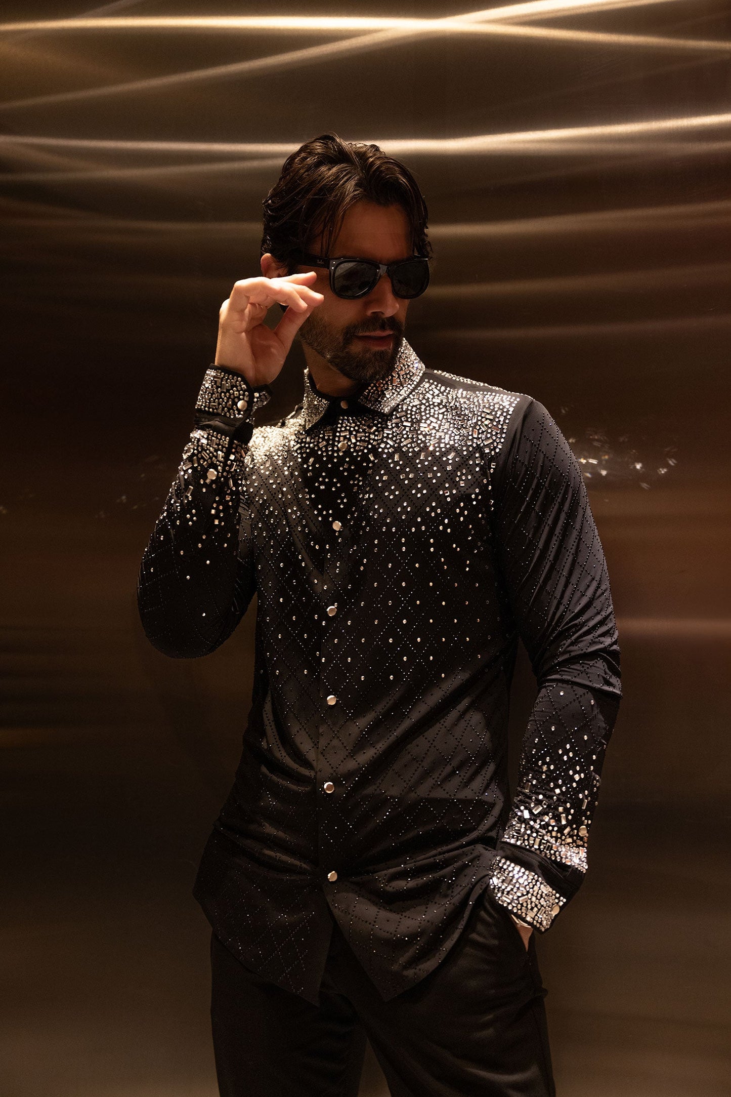 Trivon Rhinestone Long Sleeve Shirt