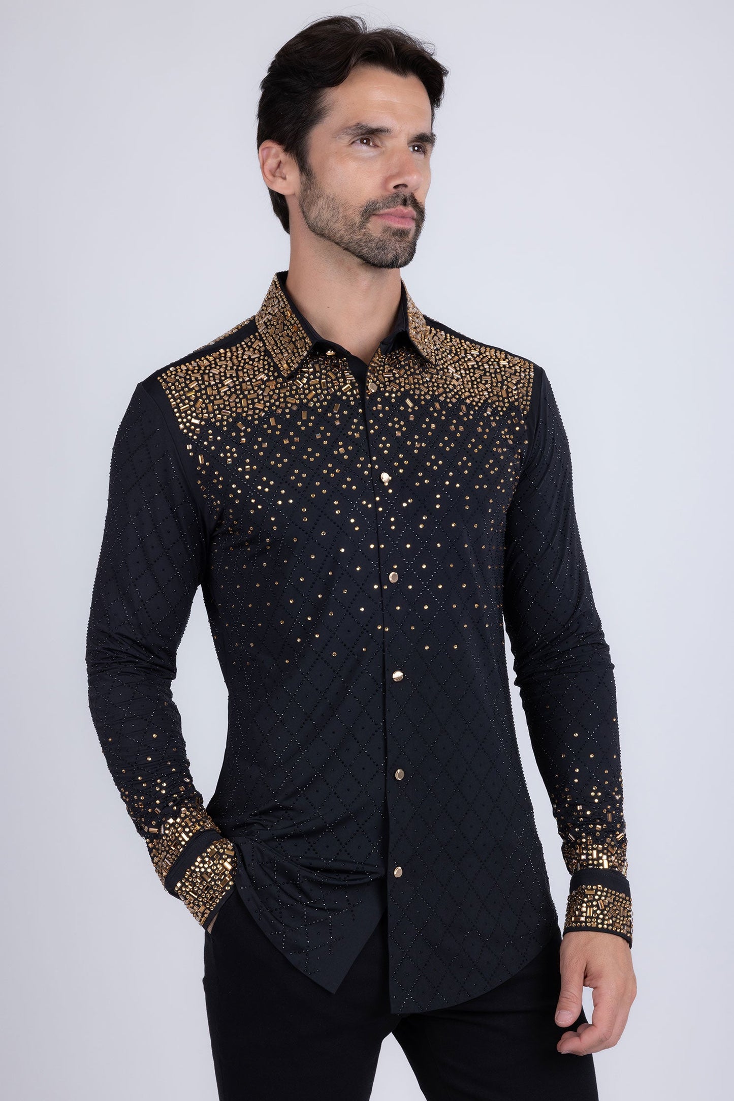 Trivon Rhinestone Long Sleeve Shirt