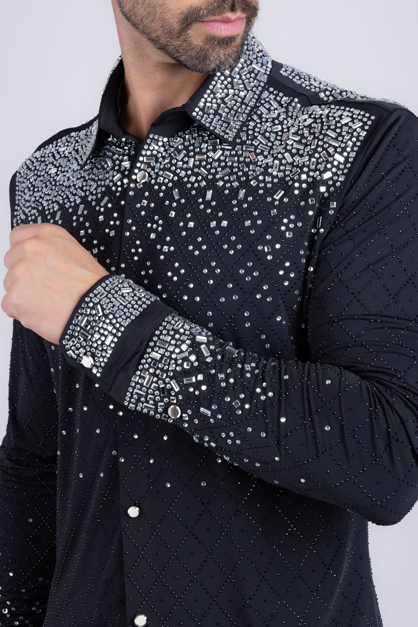 Trivon Rhinestone Long Sleeve Shirt
