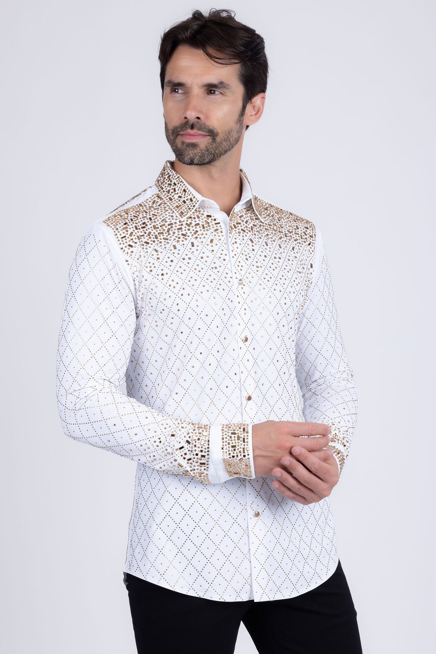 Trivon Rhinestone Long Sleeve Shirt