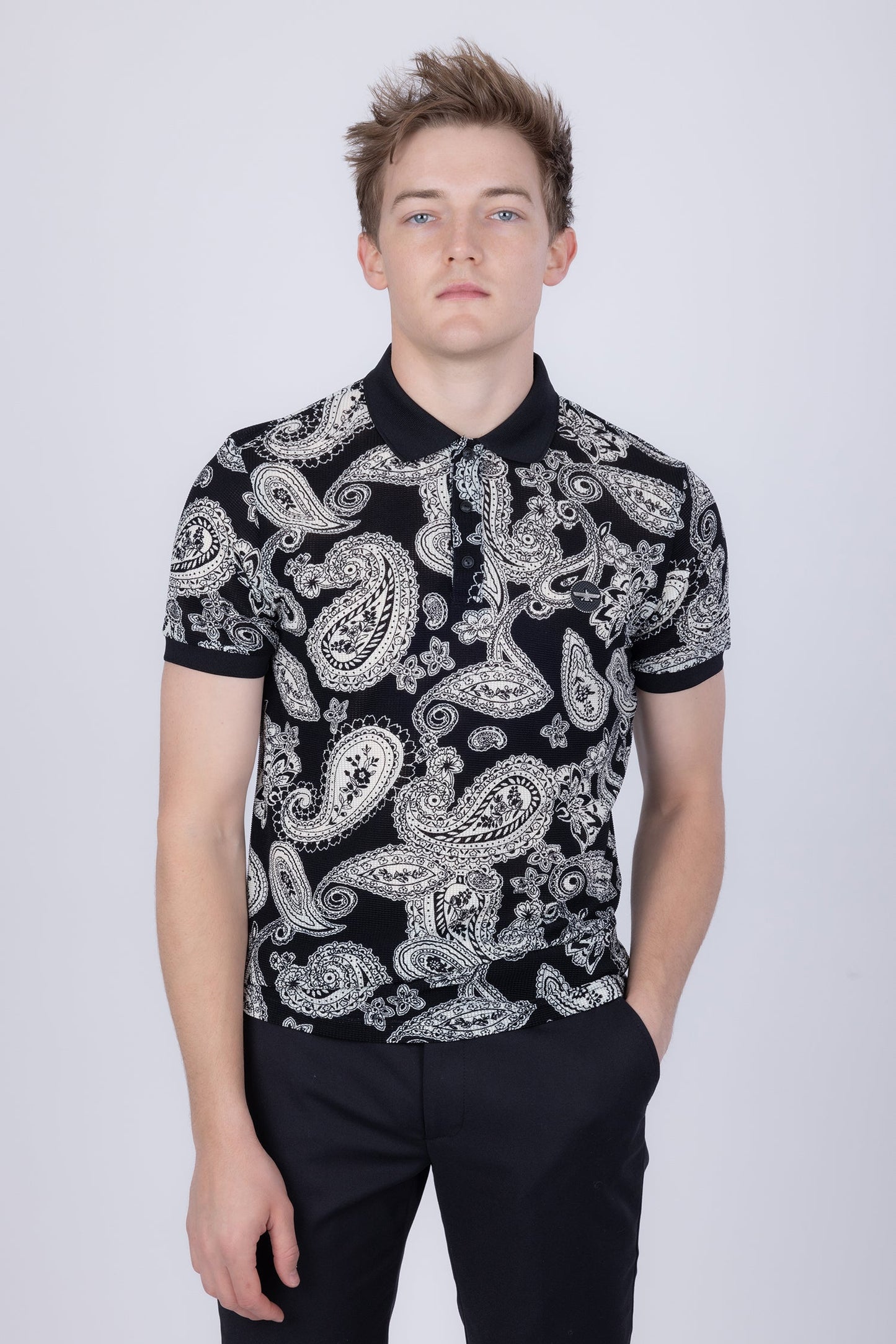 Paris Paisley Pattern Polo Shirt