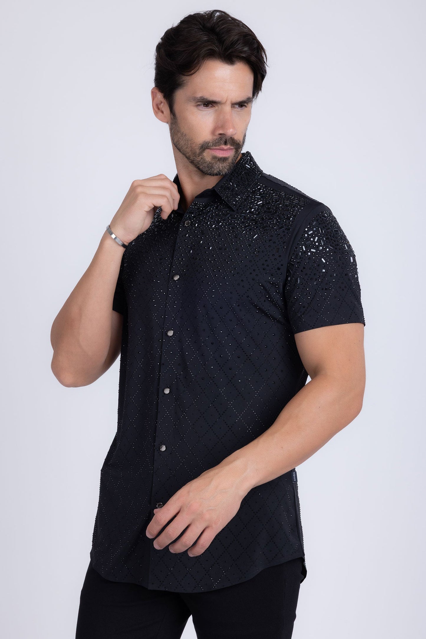Trivon Rhinestone Short Sleeve Shirt