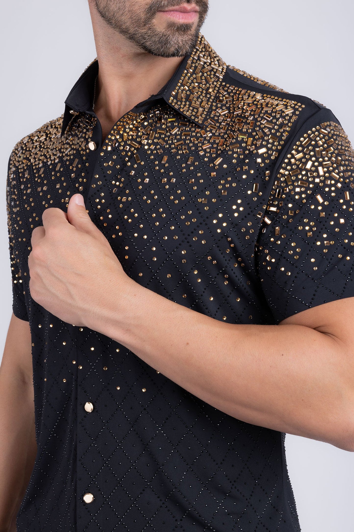 Trivon Rhinestone Short Sleeve Shirt