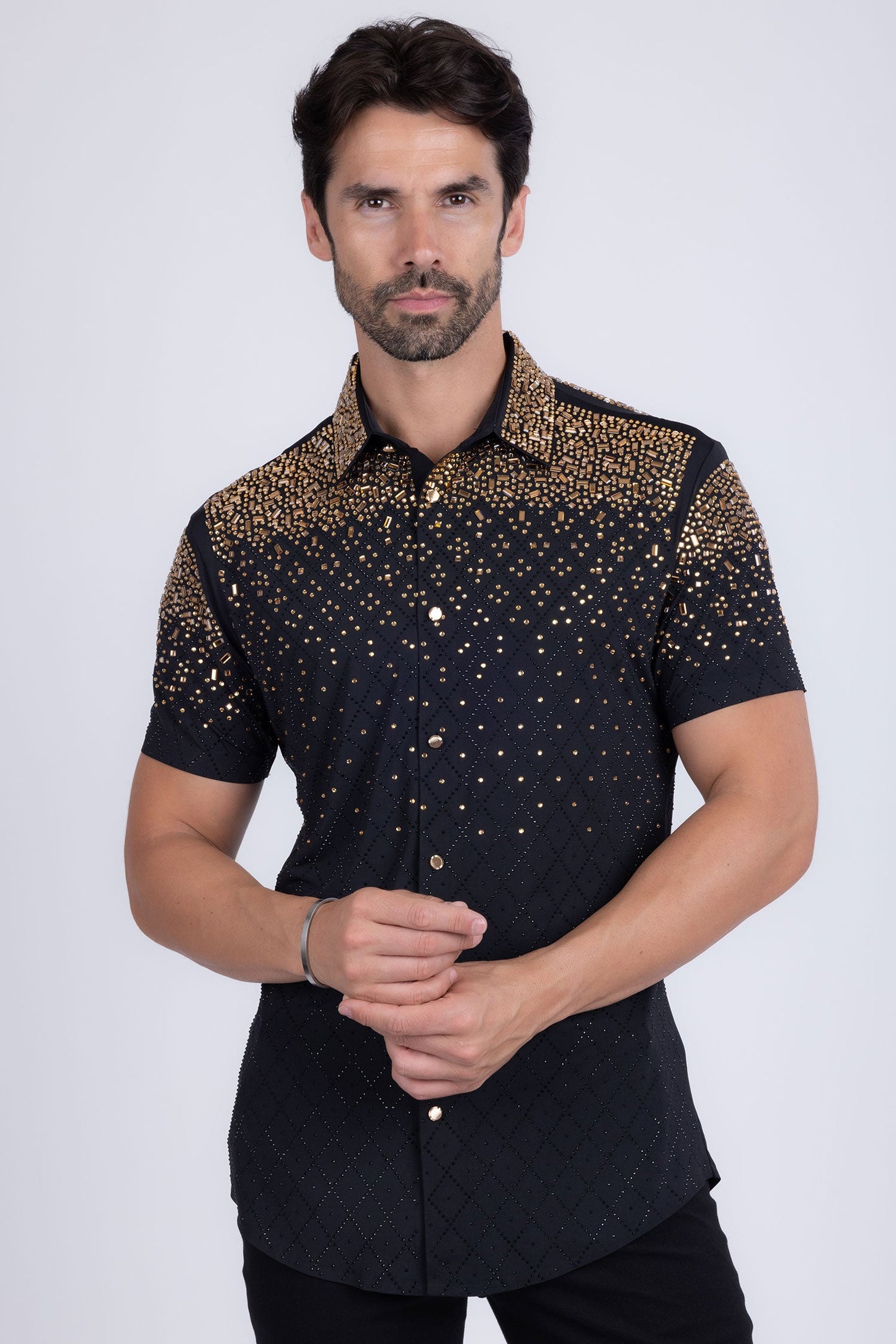 Trivon Rhinestone Short Sleeve Shirt