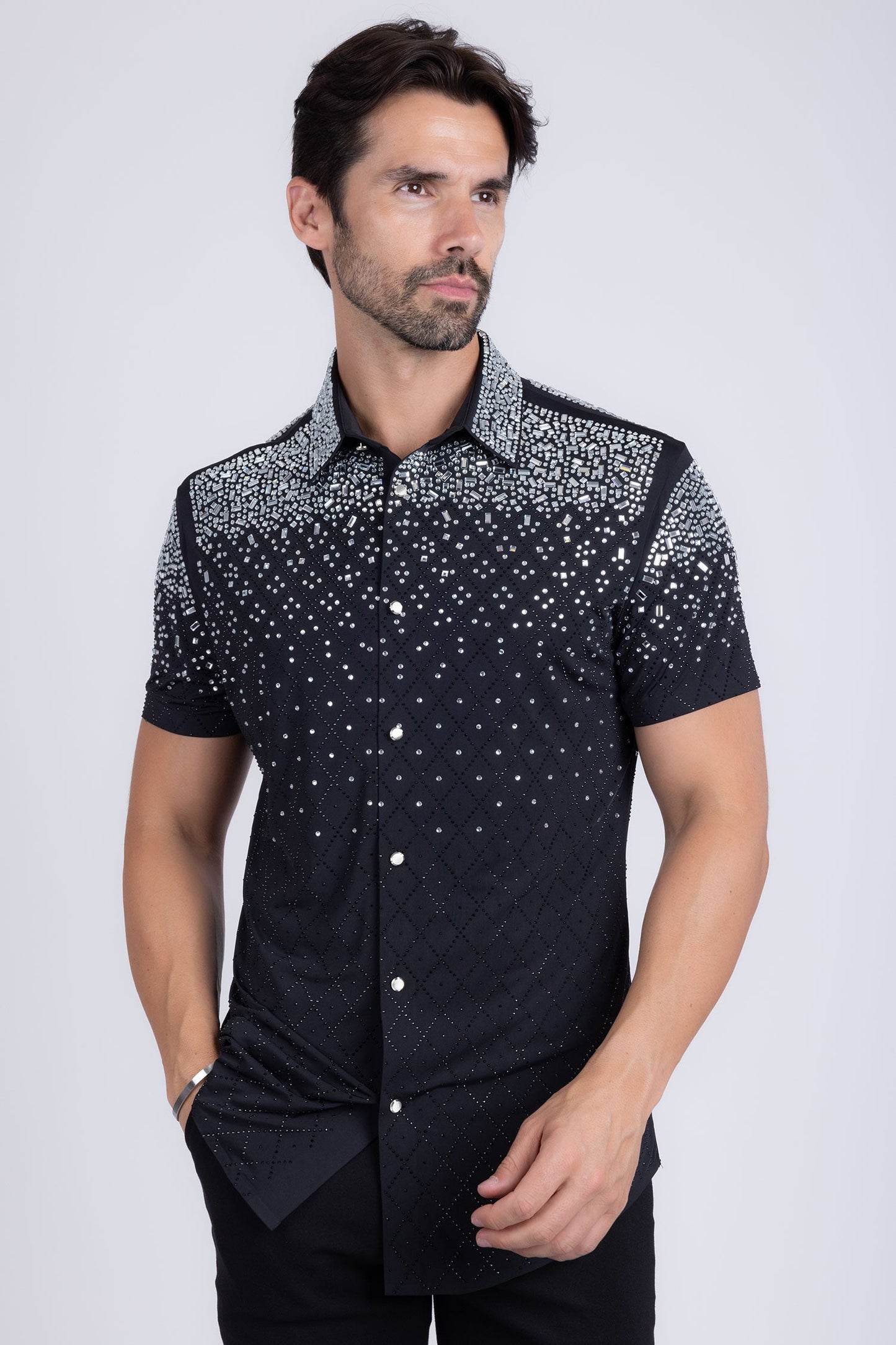 Trivon Rhinestone Short Sleeve Shirt