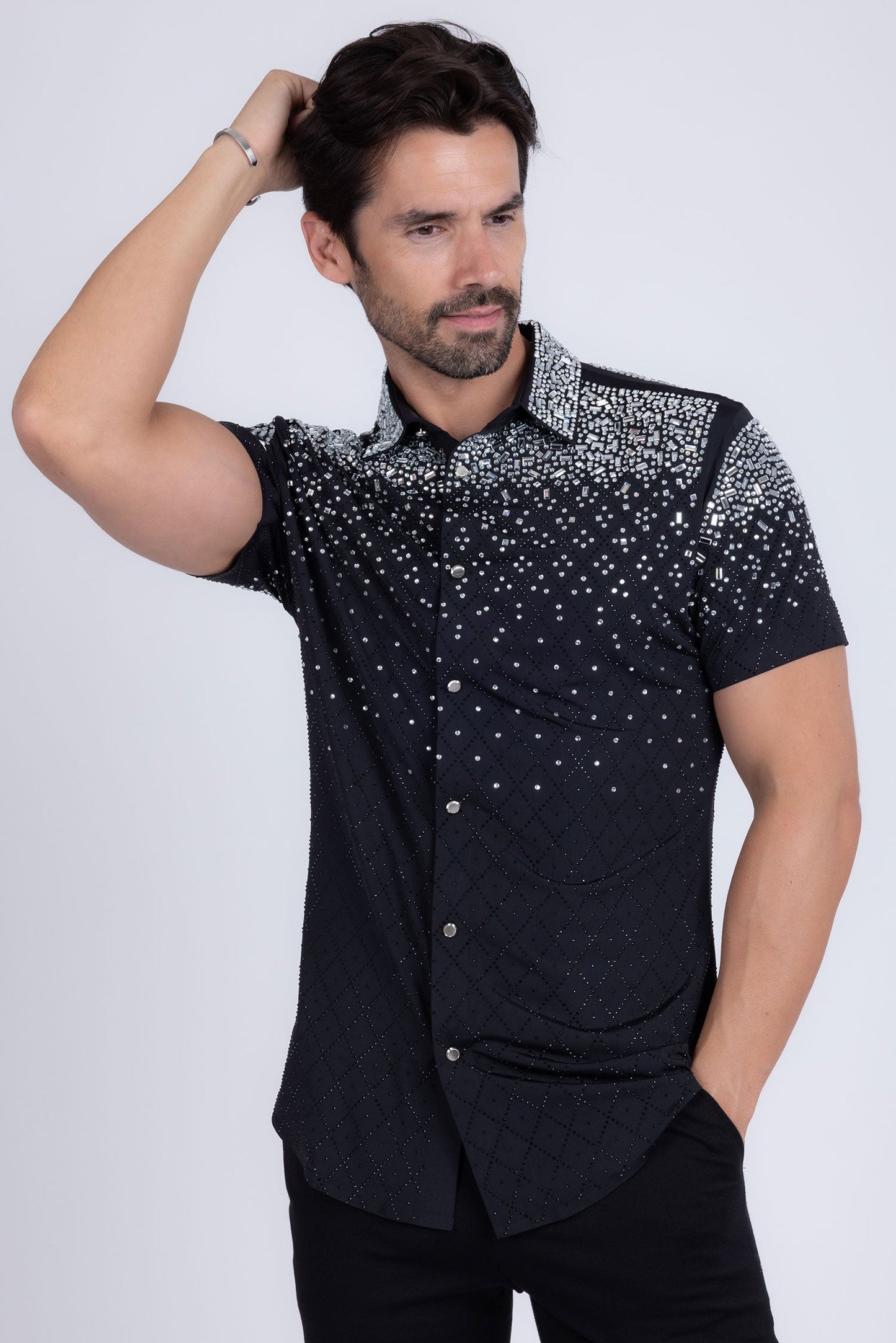 Trivon Rhinestone Short Sleeve Shirt