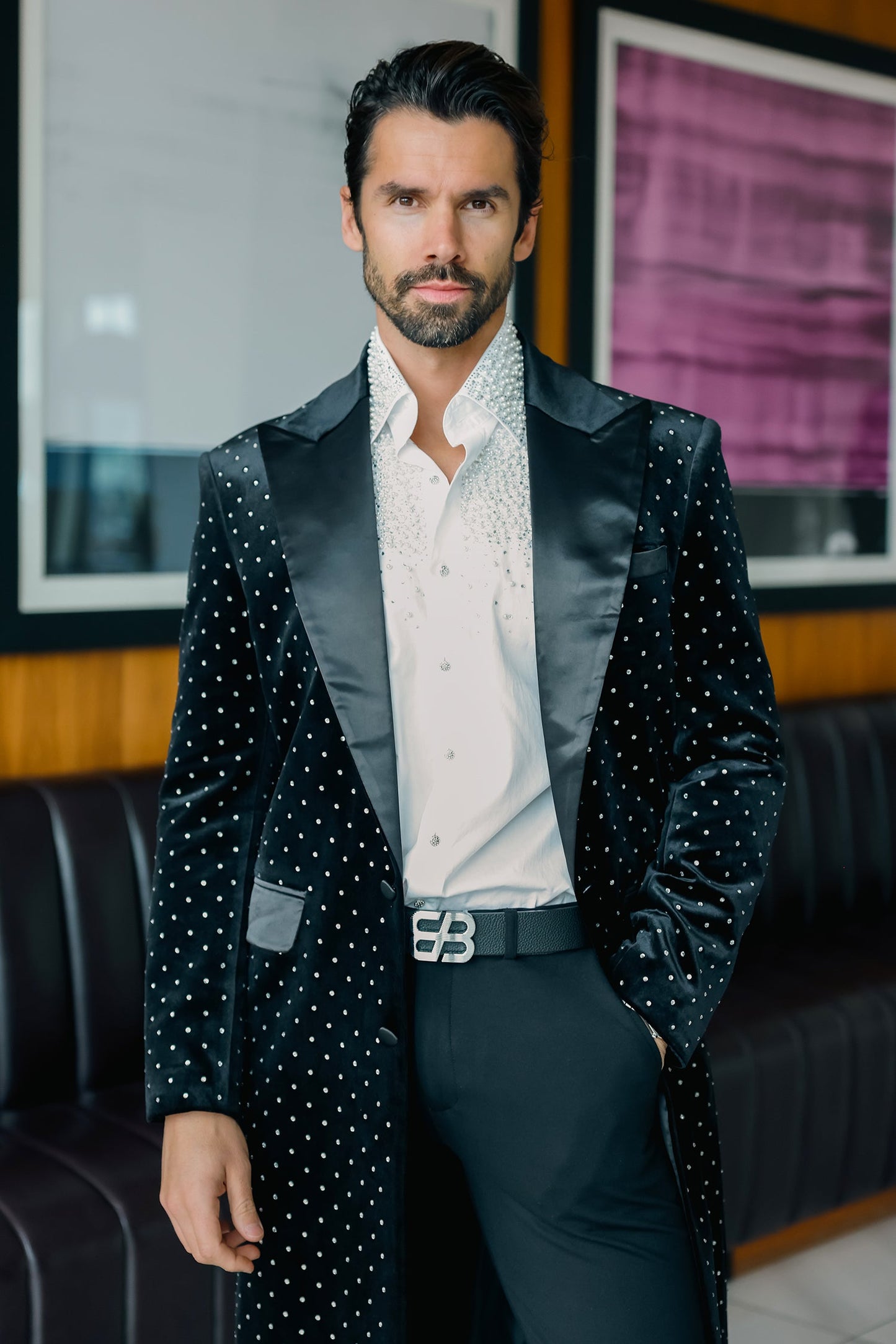 Fancylap Rhinestone Long Coat