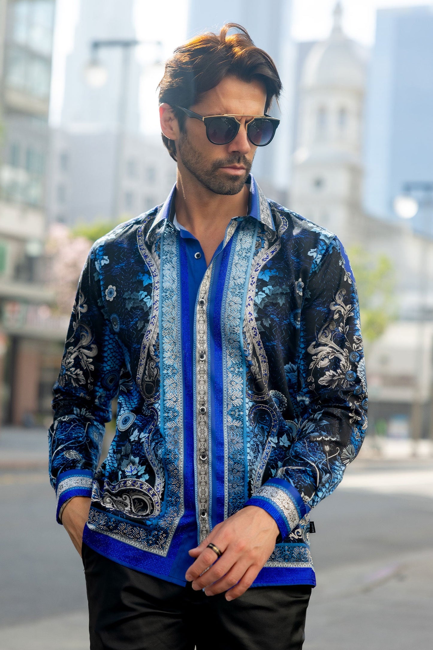 Lively Fancy Rhinestone Long Sleeve Shirt