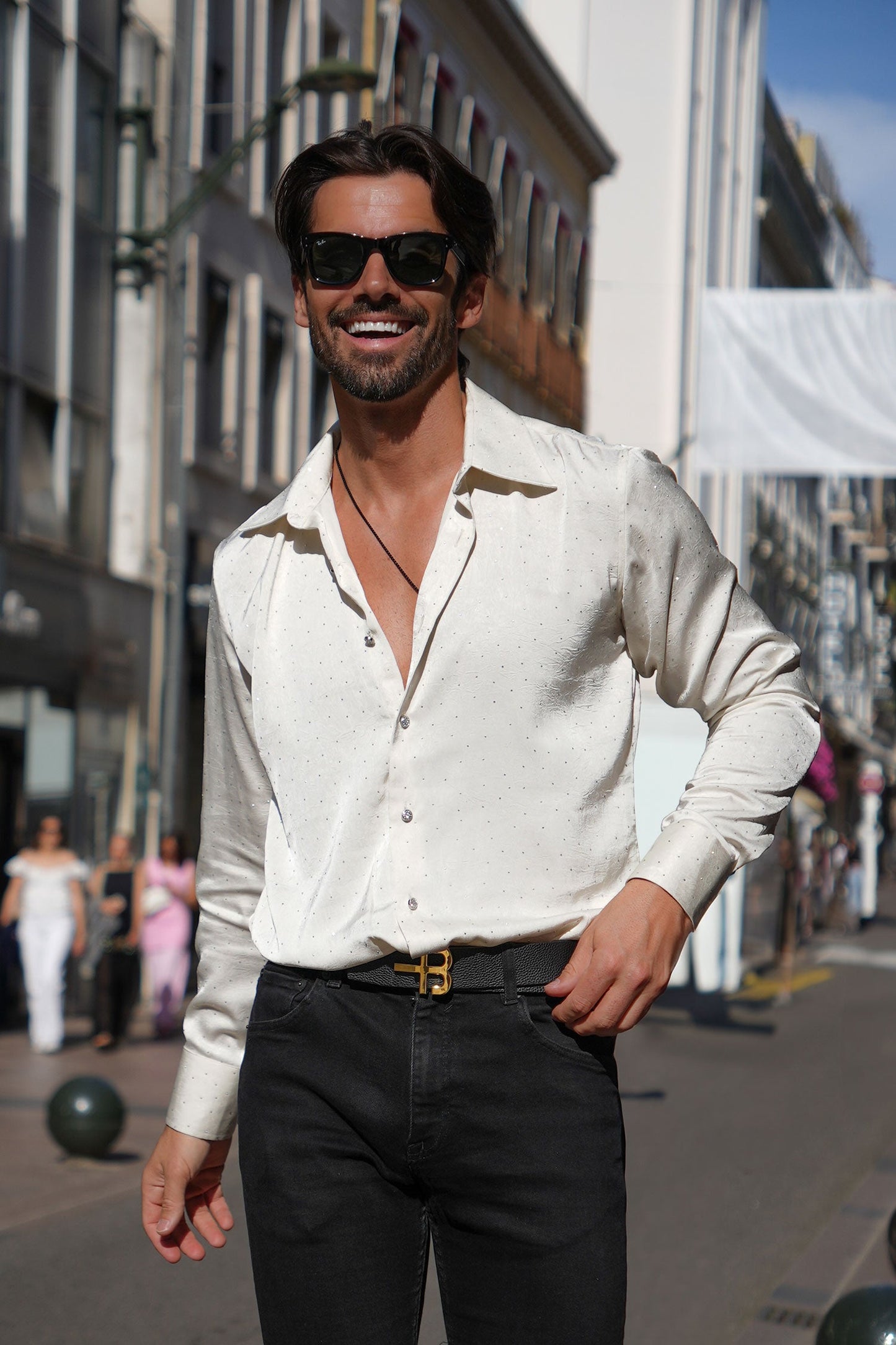 Cana Rhinestones Long Sleeve Shirt