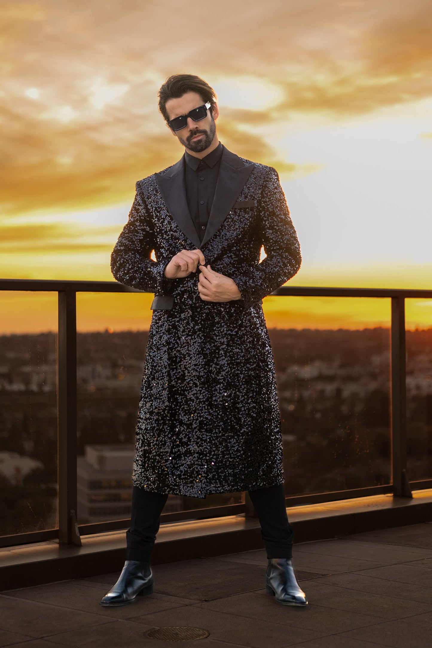 Tovira Sequin Long Coat