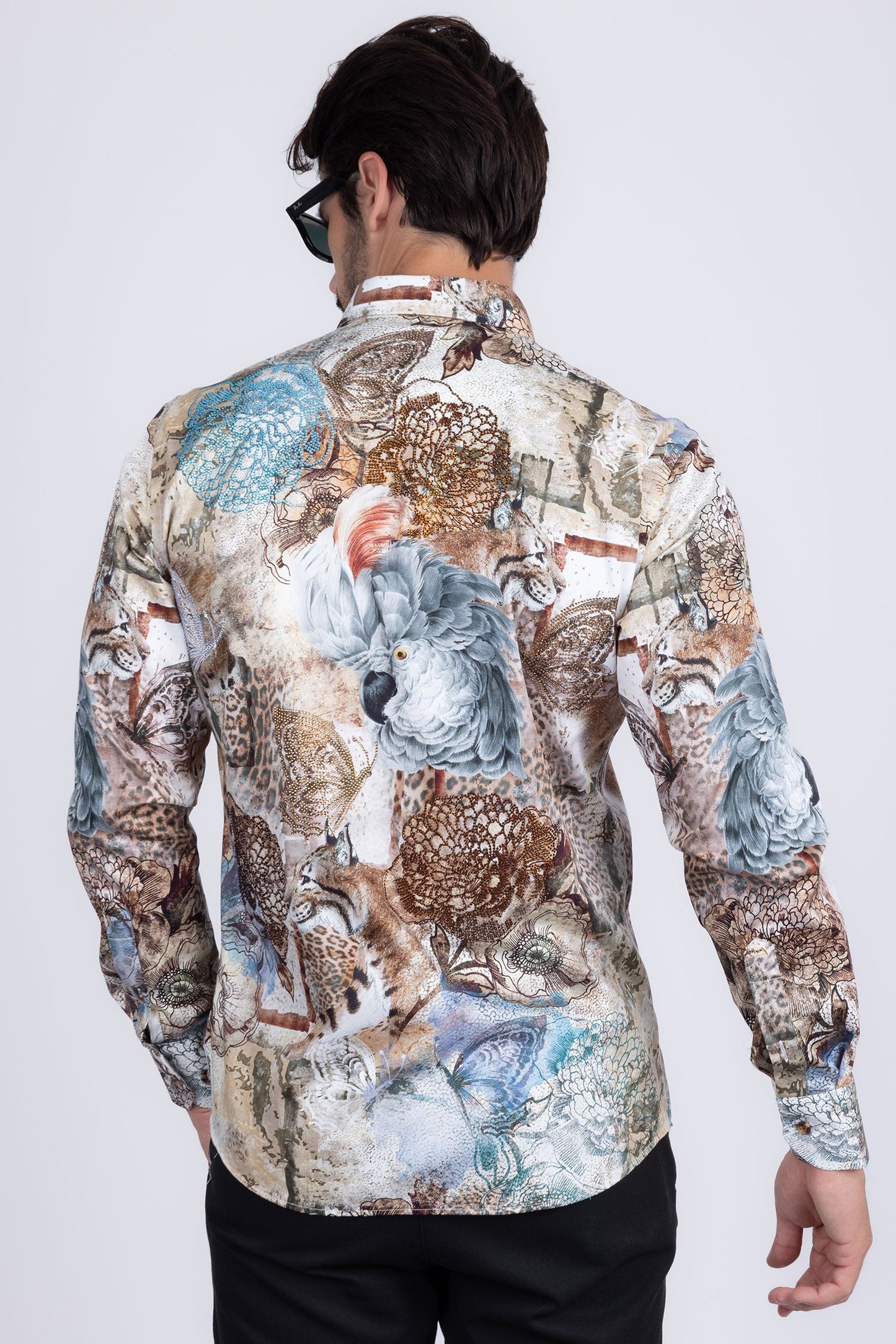 Wild Cat Rhinestone Long Sleeve Shirt