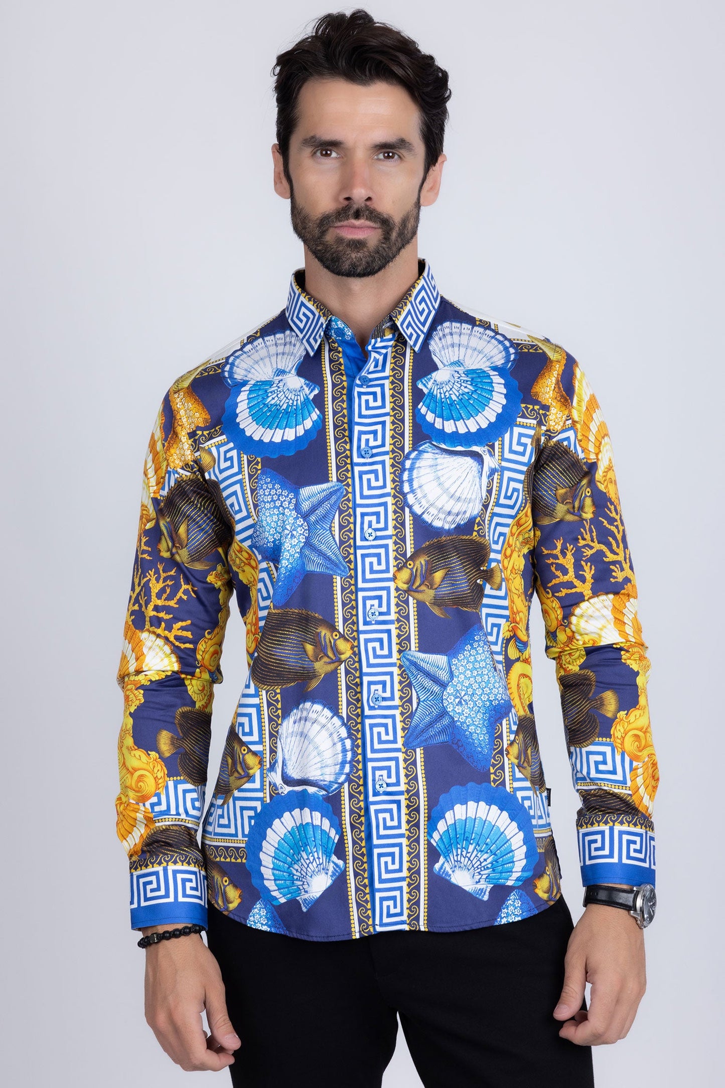 Oxford Rhinestone Long Sleeve Shirt