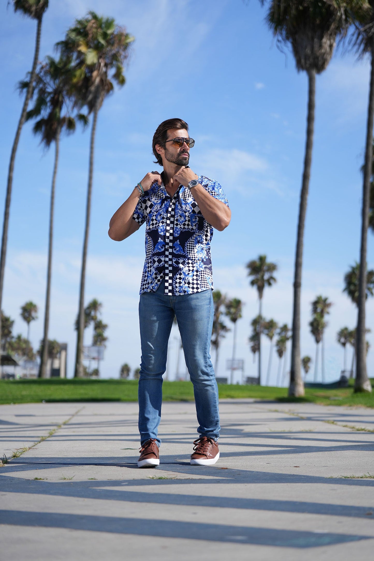 BAROQUE CHECKER Short Sleeve Shirt
